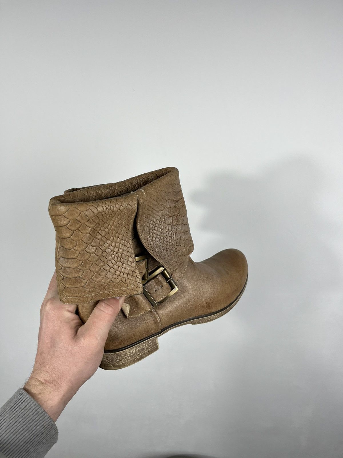 Other Avant Garde Leather Buckle Ankle Boots EU 38 Brown Textured Size US 7 / IT 37 - 13 Thumbnail