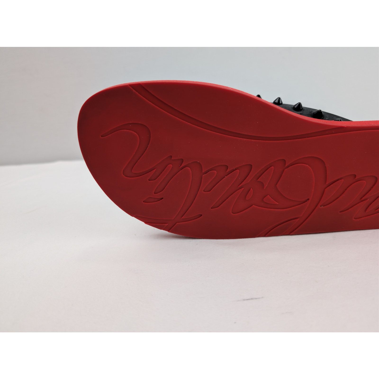 Christian Louboutin o1rshd1 Loubi Flip Flat Slide slipper in Red 46 Size US 13 / EU 46 - 12 Thumbnail