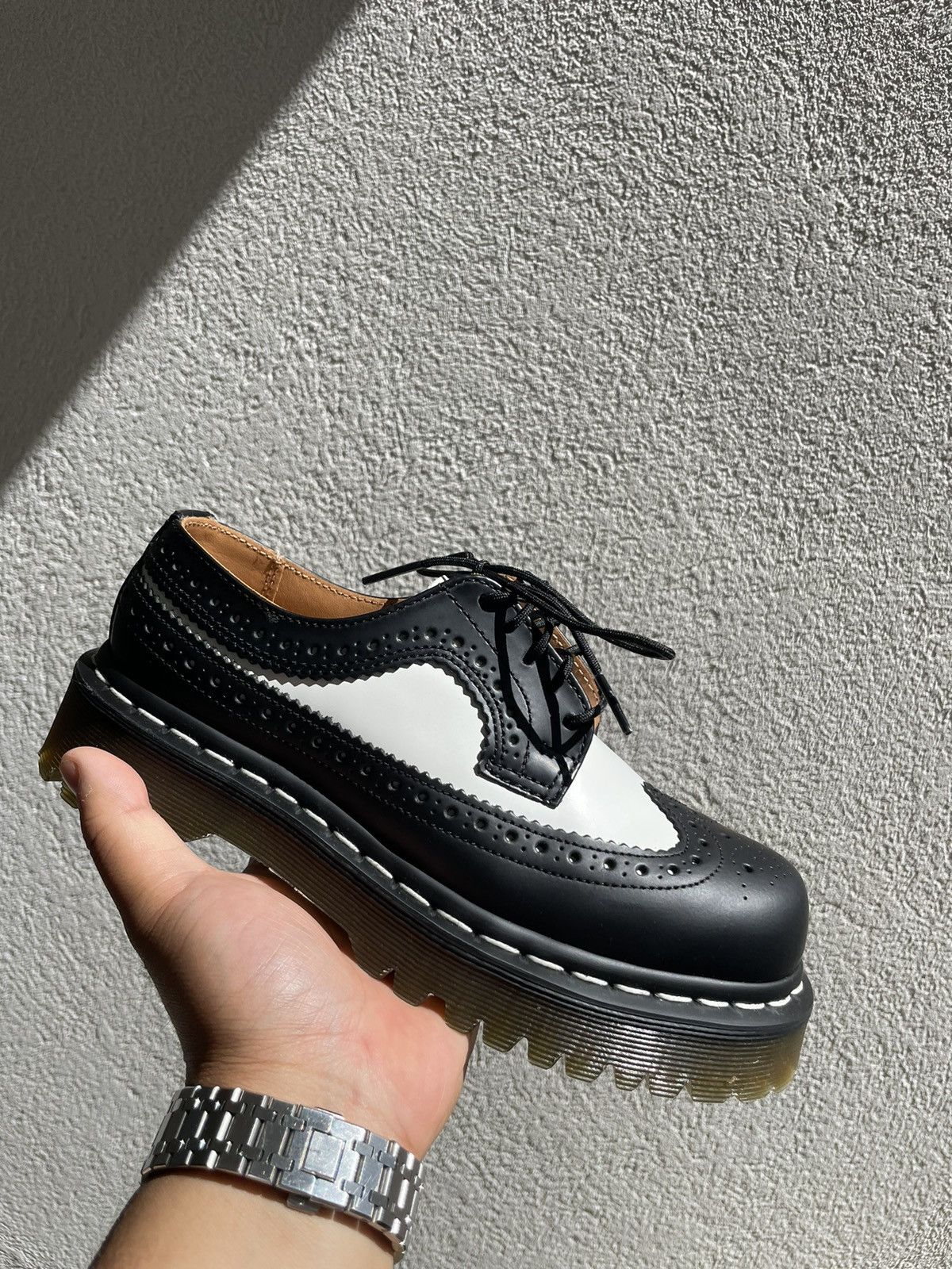 image of Dr Martens 3989 Bex Smooth Leather Brogue Shoes in Black, Women's (Size 4)