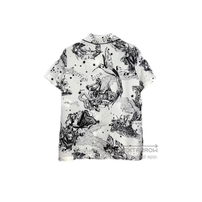 Dior Dior Black and white plant animal logo mulberry silk short Size XS / US 0-2 / IT 36-38 - 2 Thumbnail