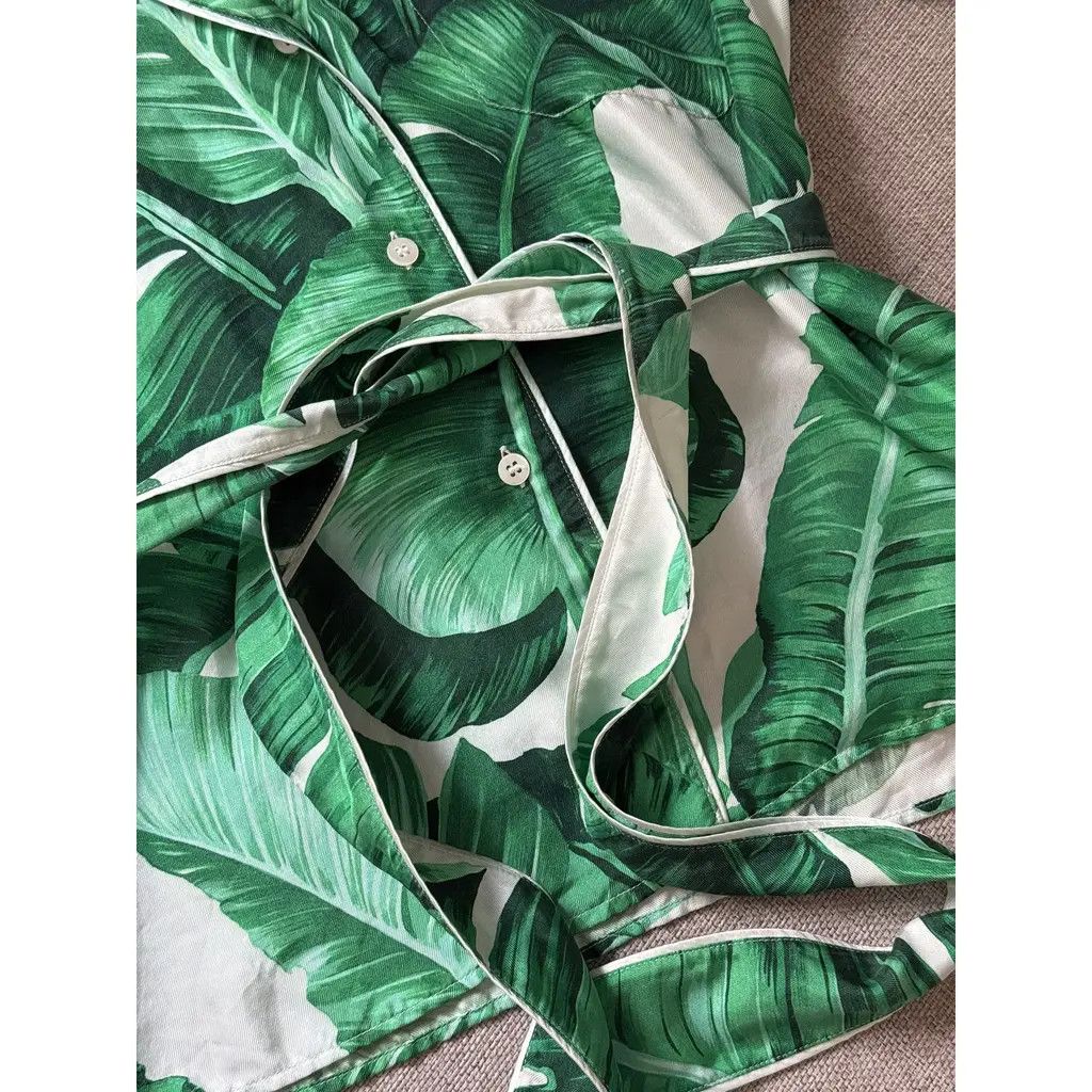Dolce & Gabbana Dolce & Gabbana Banana Leaf Silk Wrap Blouse Tops Size 40 IT Size S / US 4 / IT 40 - 4 Thumbnail
