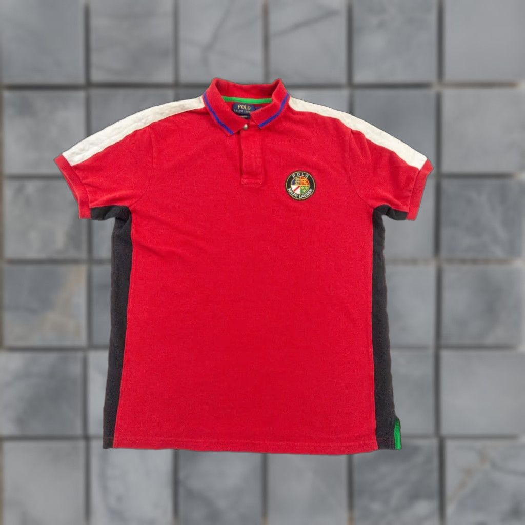 VINTAGE Polo Ralph Lauren Men's Polo Shirt Large Red Short Sleeve