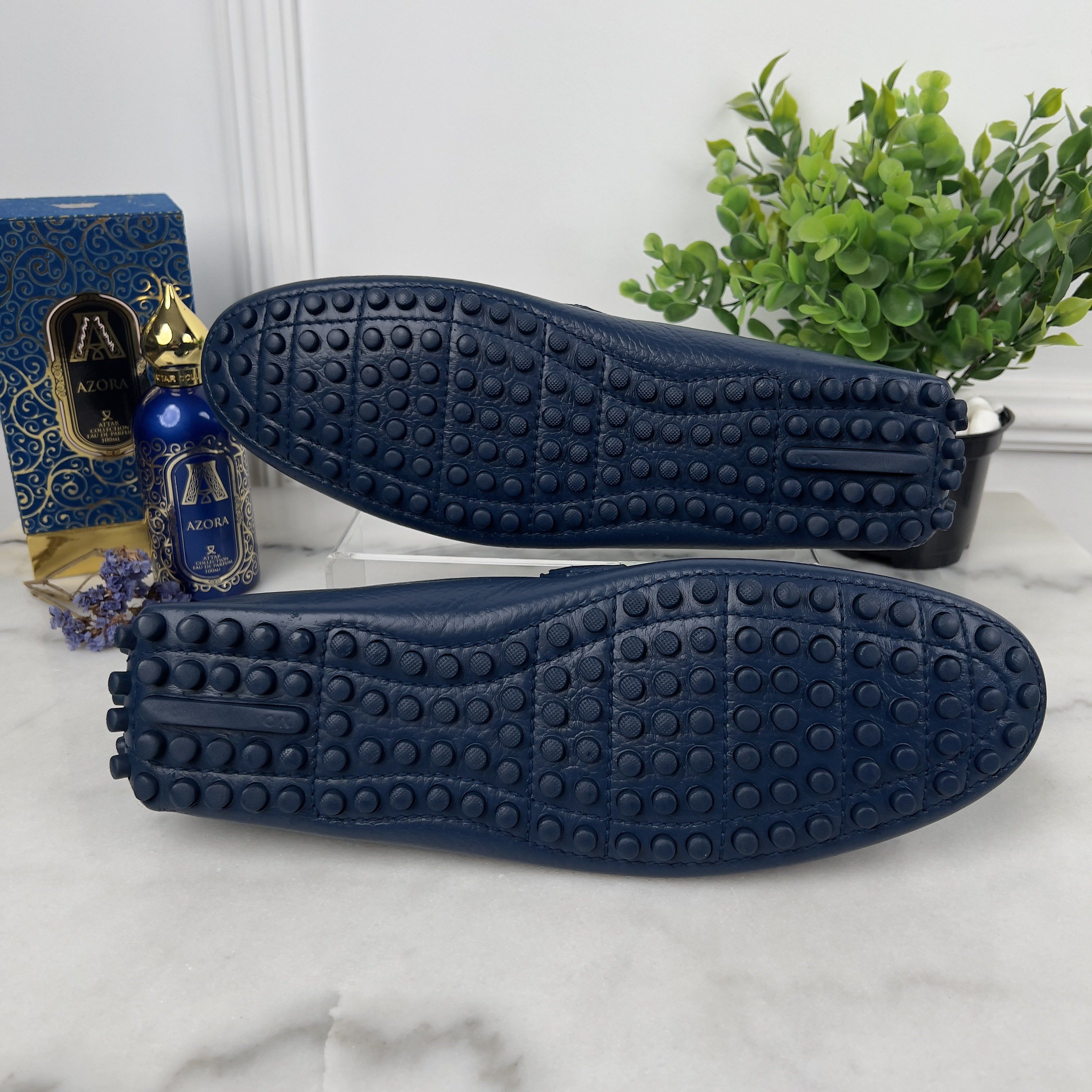 Louis Vuitton Hockenheim Moccasins Grained Blue Leather Size US 8.5 / EU 41-42 - 8 Thumbnail