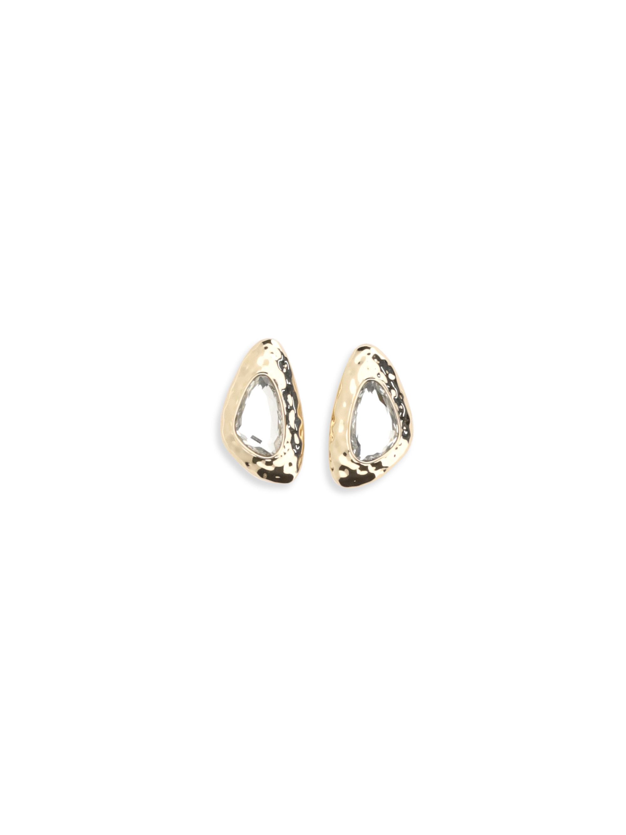 Self-Portrait Golden Hammered Crystal Earrings Size ONE SIZE - 1 Thumbnail