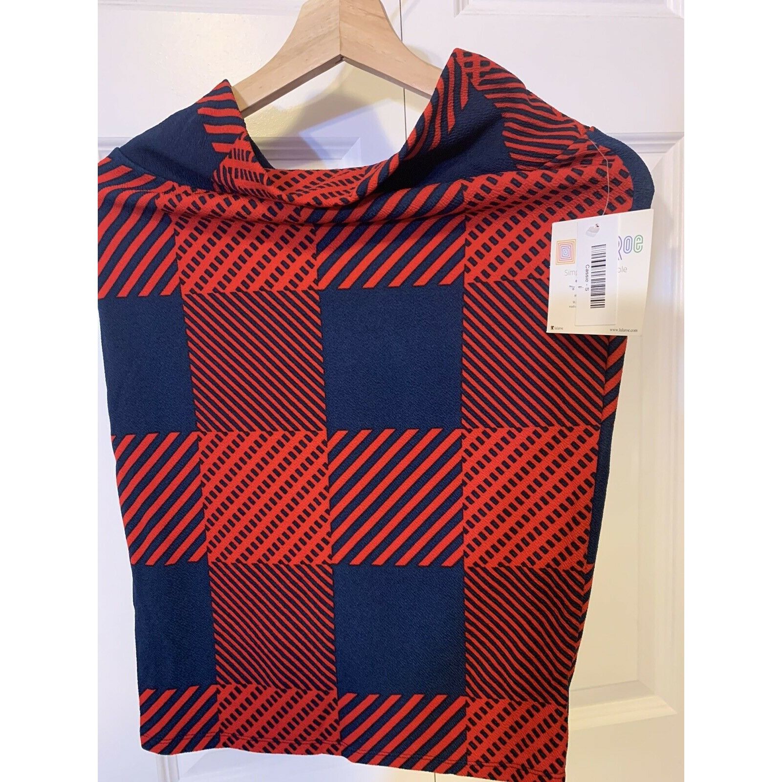 Other NEW Lularoe Women’s Sz S Cassie Red Blue Plaid Skirt Size 23" - 2 Thumbnail
