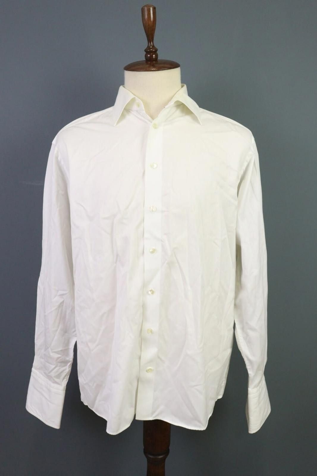 Eton Eton White Cotton Collared Down Dress Shirt Size 43 Size 38R - 1 Thumbnail