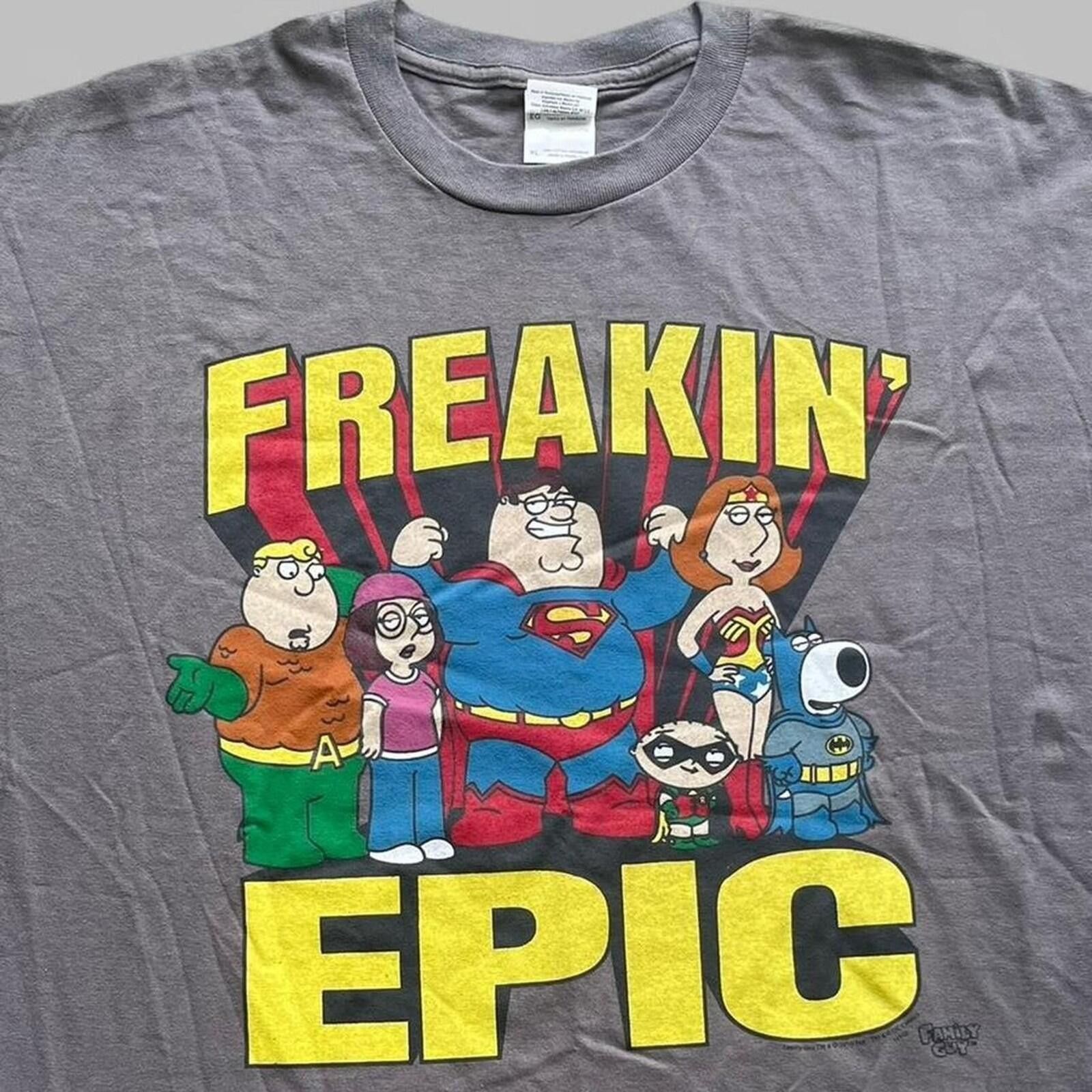 Gildan 2010 Family Guy Freakin Epic DC Superhero Crossover T-Shirt Size US XXL / EU 58 / 5 - 2 Thumbnail