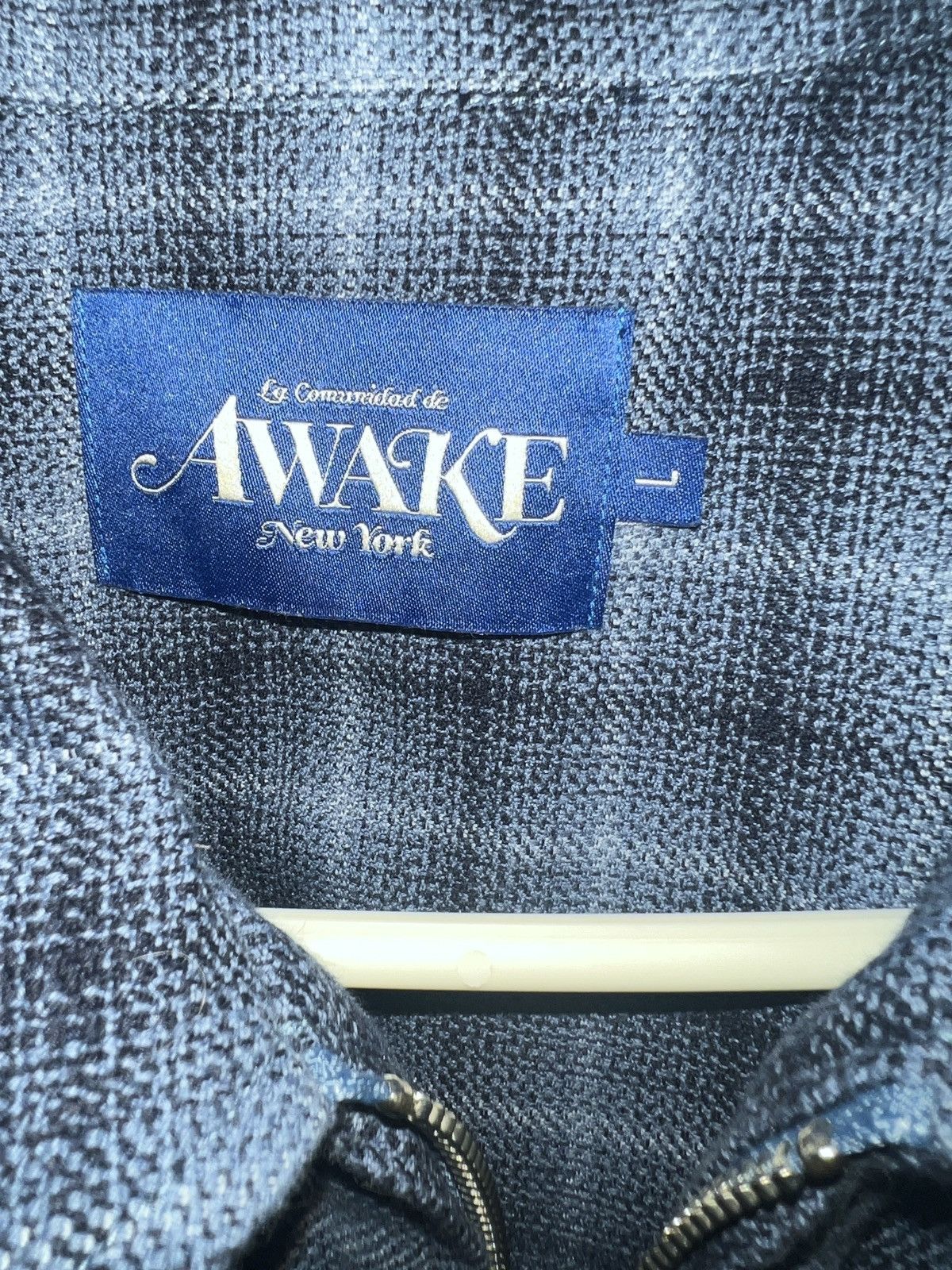 Awake NY Awake NY Blue Plaid Zip Up Shirt Size US L / EU 52-54 / 3 - 4 Thumbnail