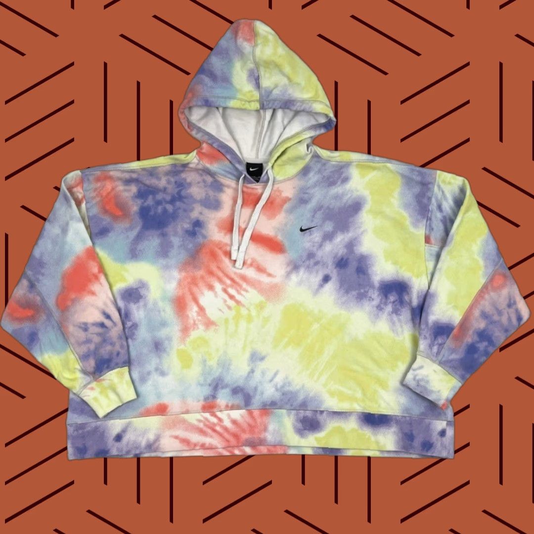 Nike Nike Hoodie Womens 2XL Crop Tie Dye Pullover Sweatshirt Active Gym DA0890-580 Size XXL / US 16-18 / IT 52-54 - 1 Thumbnail