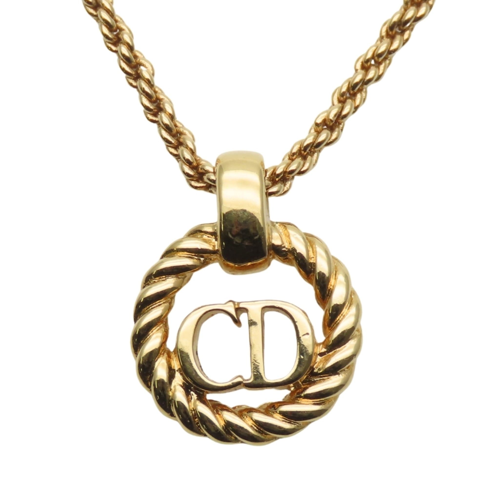 Dior Christian Dior CD logo necklace in gold GP plated metal for women. Size ONE SIZE - 1 Thumbnail