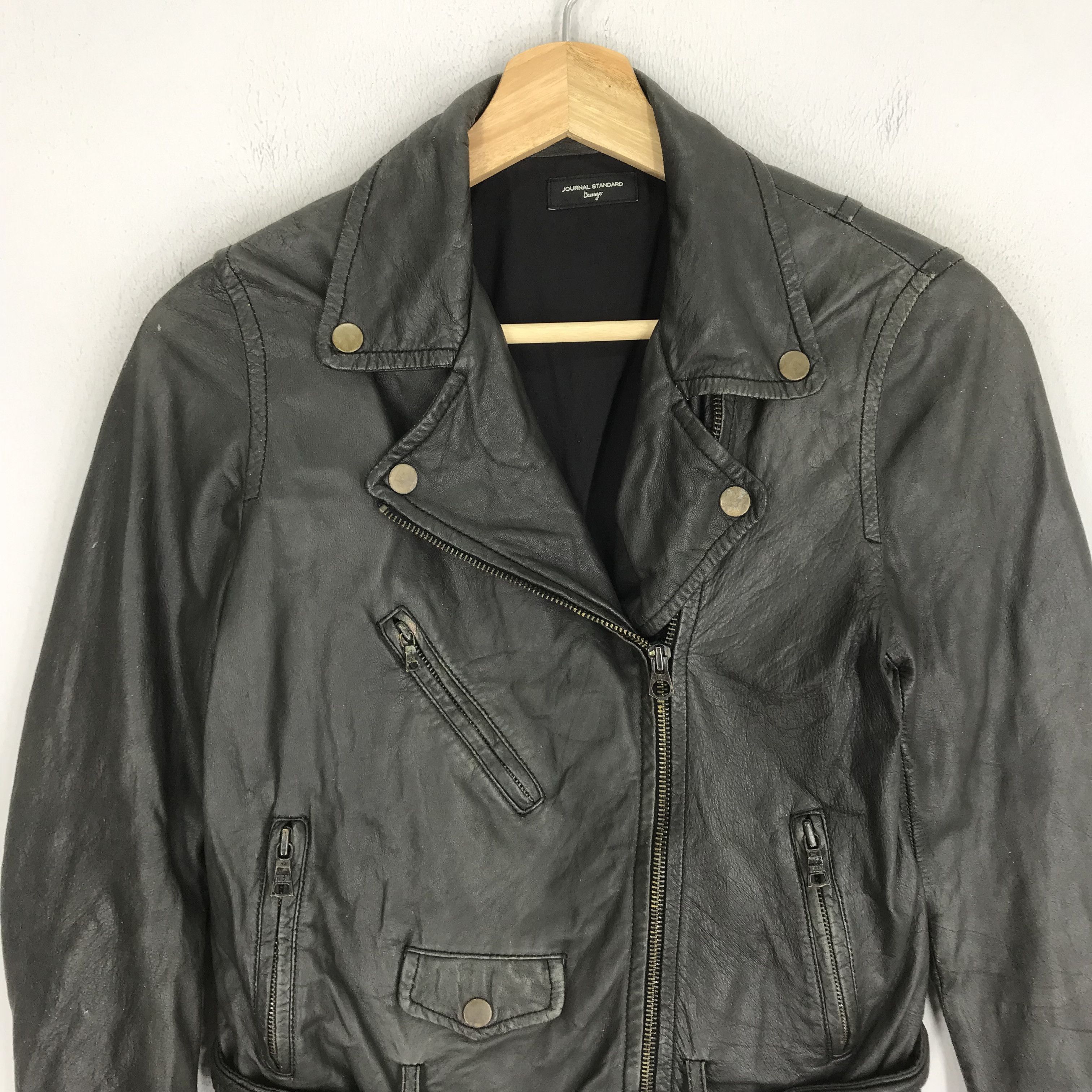 Japanese Brand Vintage Journal Standard Sheep Skin Leather Double Collar Size US S / EU 44-46 / 1 - 3 Thumbnail