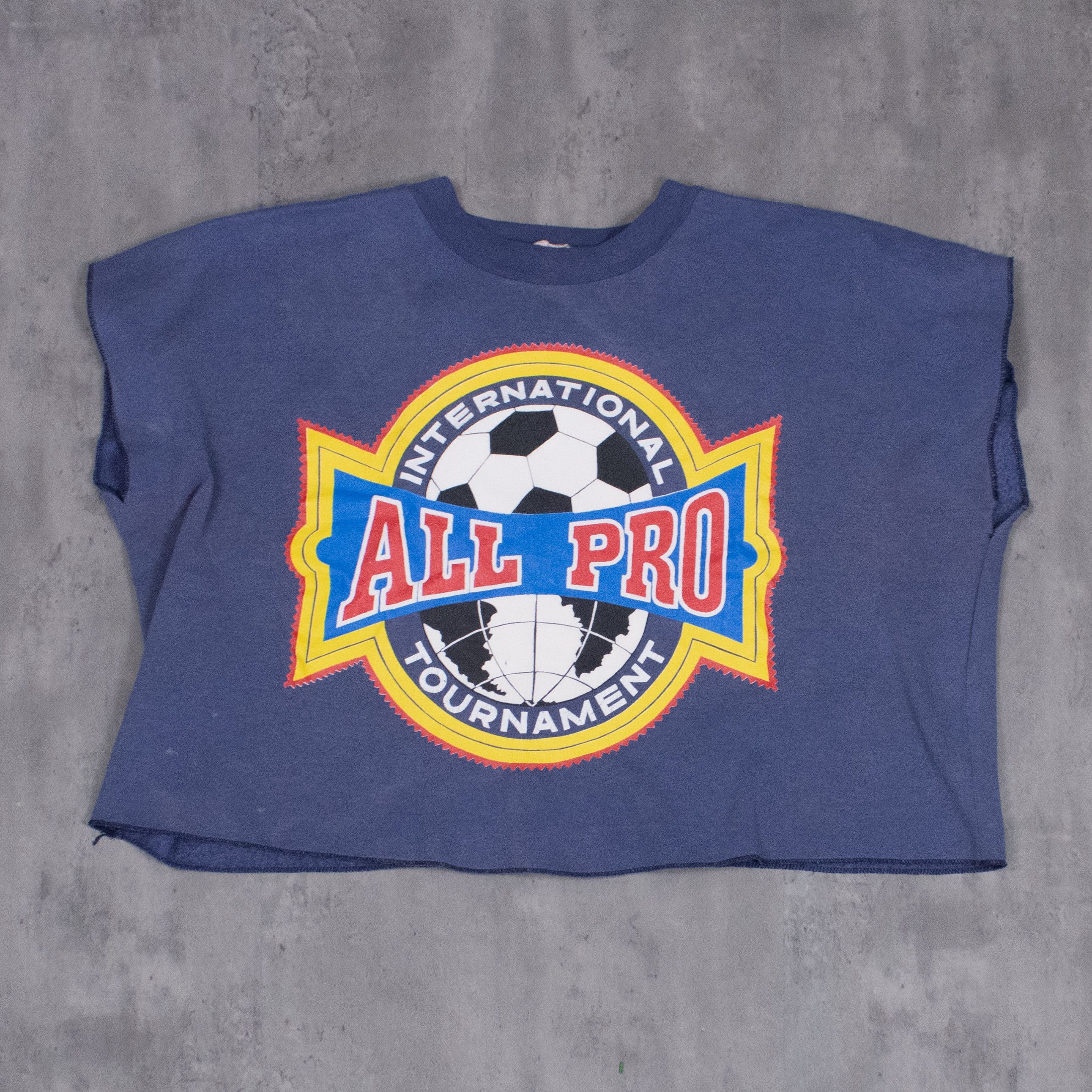 Vintage Vintage 1990’s Cropped Cut off All Pro Off Navy Sweater Size US XXL / EU 58 / 5 - 3 Thumbnail