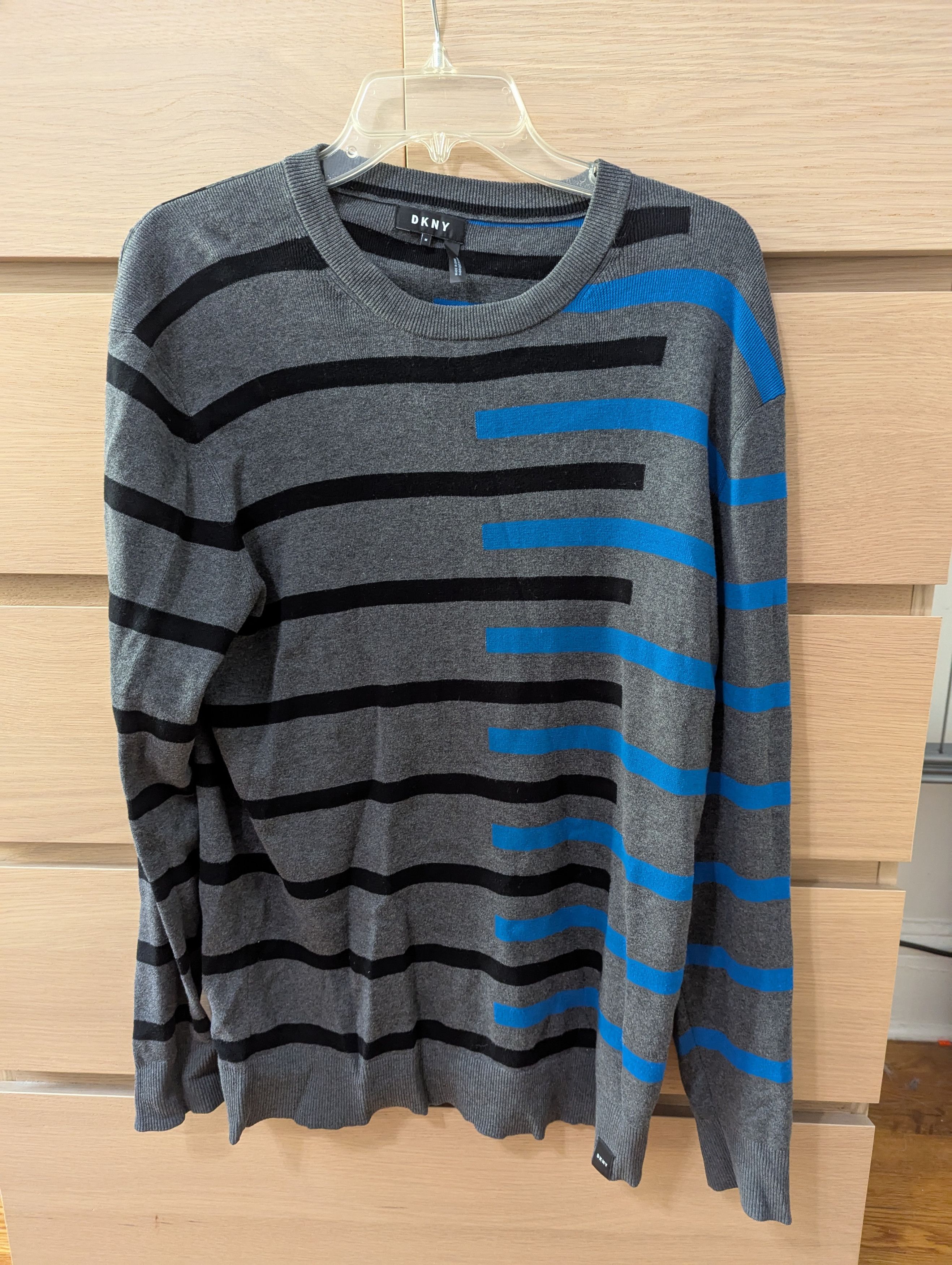 DKNY Black and Blue Stripes Grey Knit Size M / US 6-8 / IT 42-44 - 1 Thumbnail