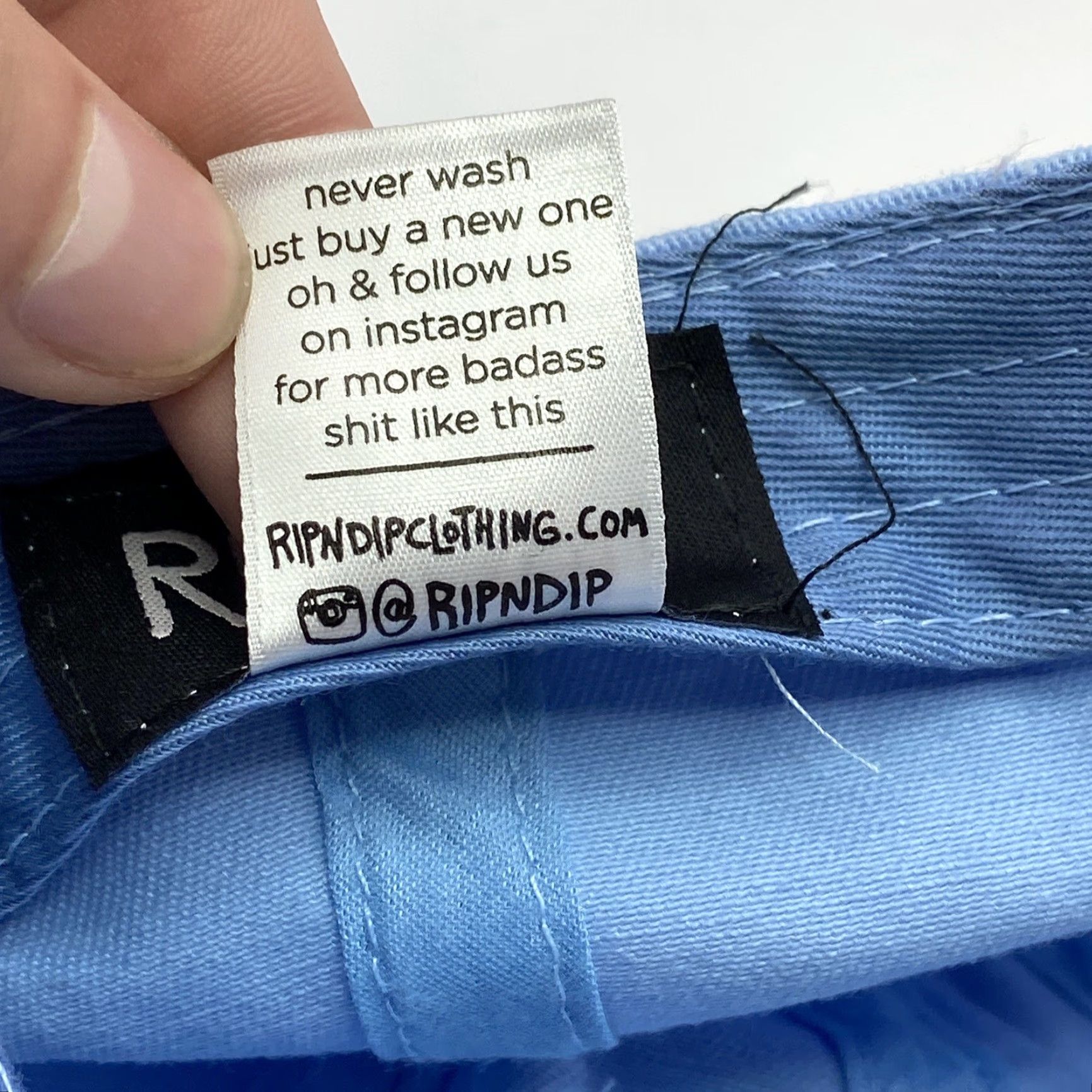 RIPNDIP RIPNDIP Baseball Cap Blue Lazy Cat Adjustable Strapback Skate Surf Summer Mens Size ONE SIZE - 6 Thumbnail