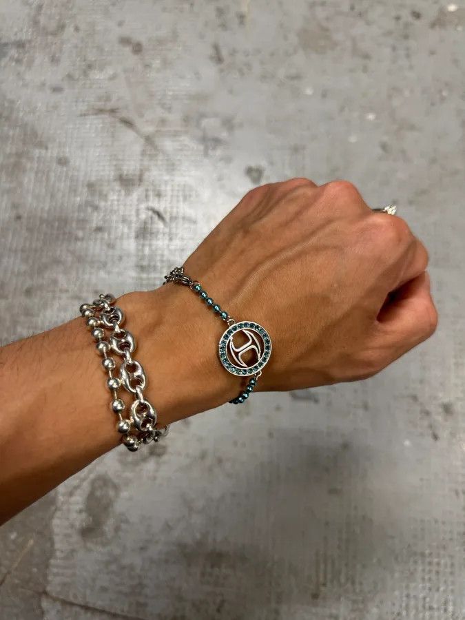 Just Cavalli × Vintage Cavalli Blue Embellished Bullet Bracelet Size ONE SIZE - 1 Thumbnail