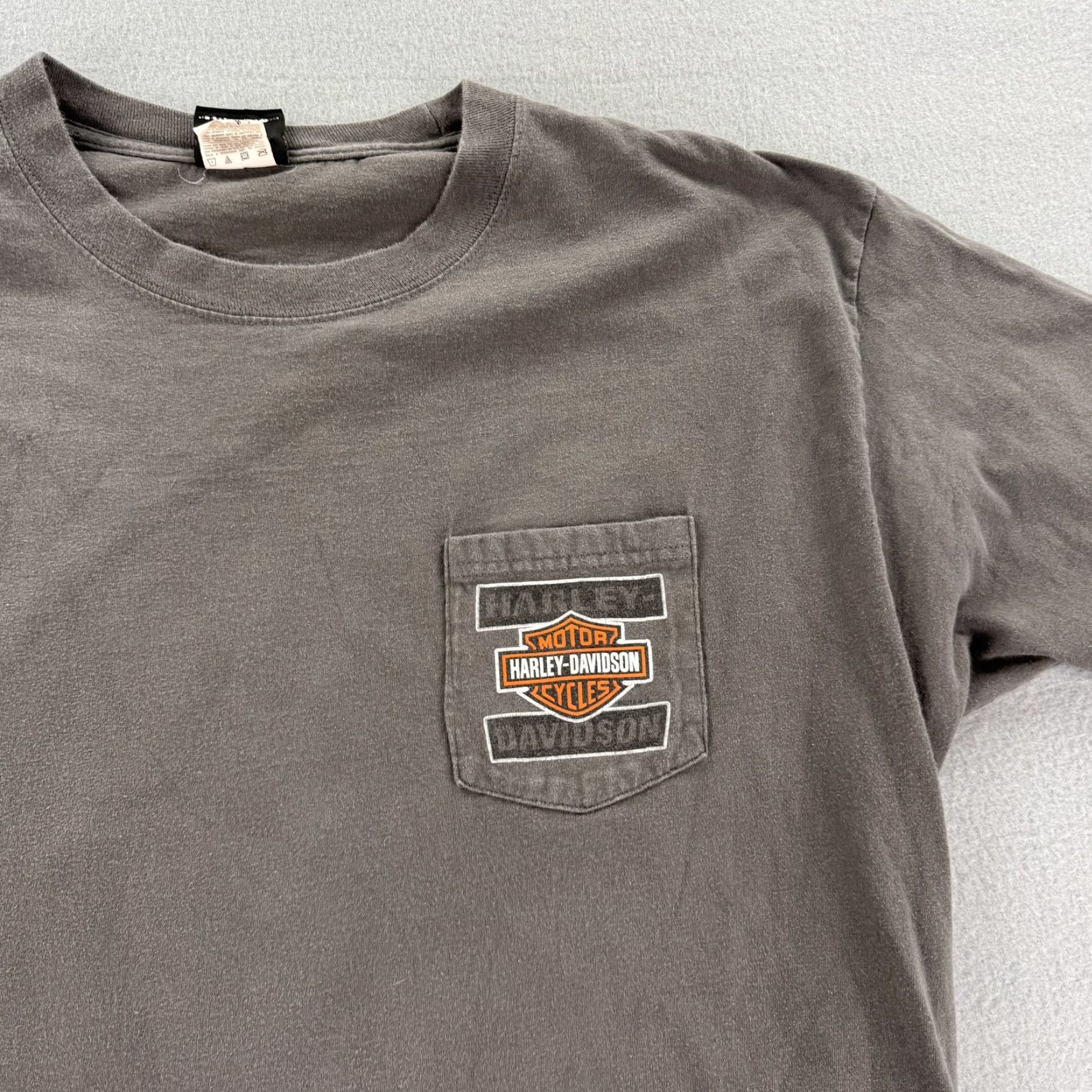 Harley Davidson Harley-Davidson Shirt Mens XL Gray Pocket Motorcycle Tee Brunswick GA Golden Isles Graphic Print Back Size US XL / EU 56 / 4 - 4 Thumbnail