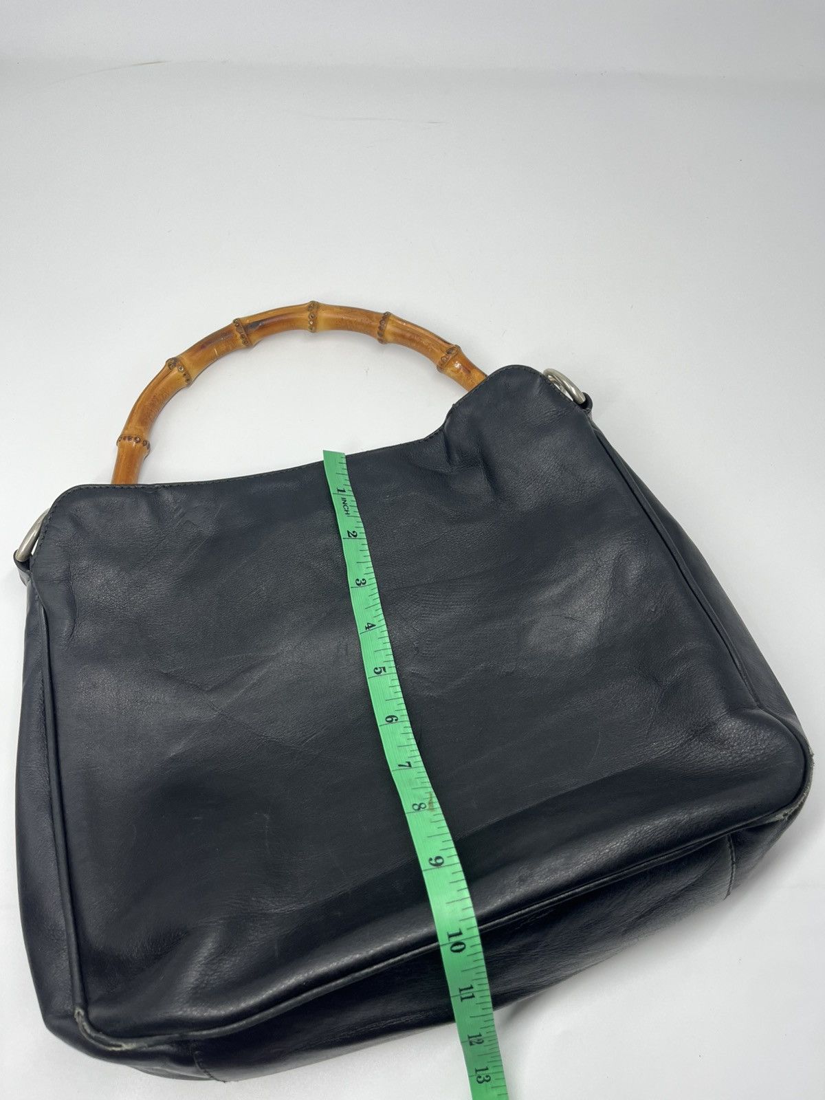 Gucci Authentic GUCCI Bamboo Leather Handbag Bag Size ONE SIZE - 13 Thumbnail