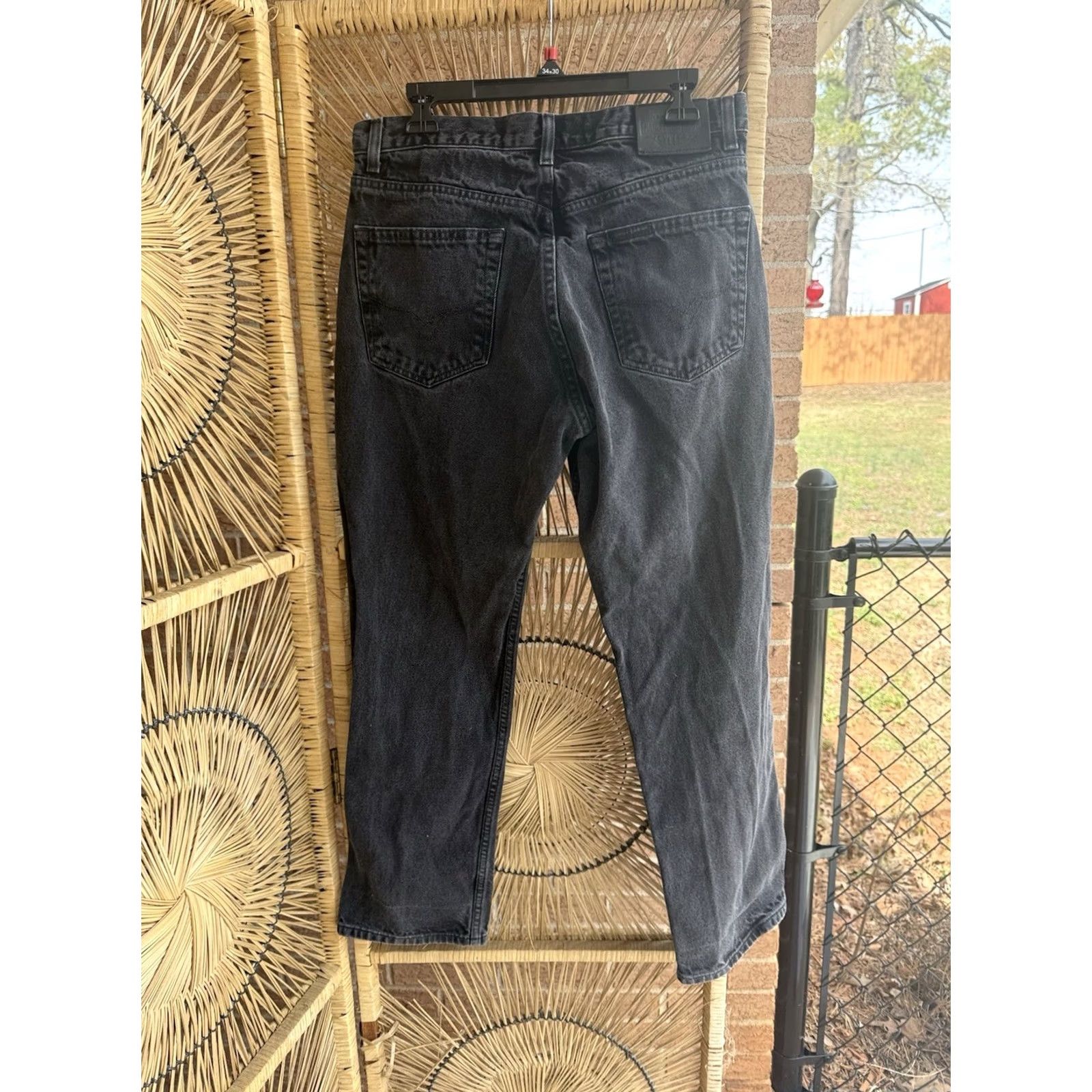 Harley Davidson Harley-Davidson Jeans Mens 34x30 Black Denim Straight Leg 5-Pocket Biker Logo Motorcycle Pants Size US 34 / EU 50 - 3 Thumbnail