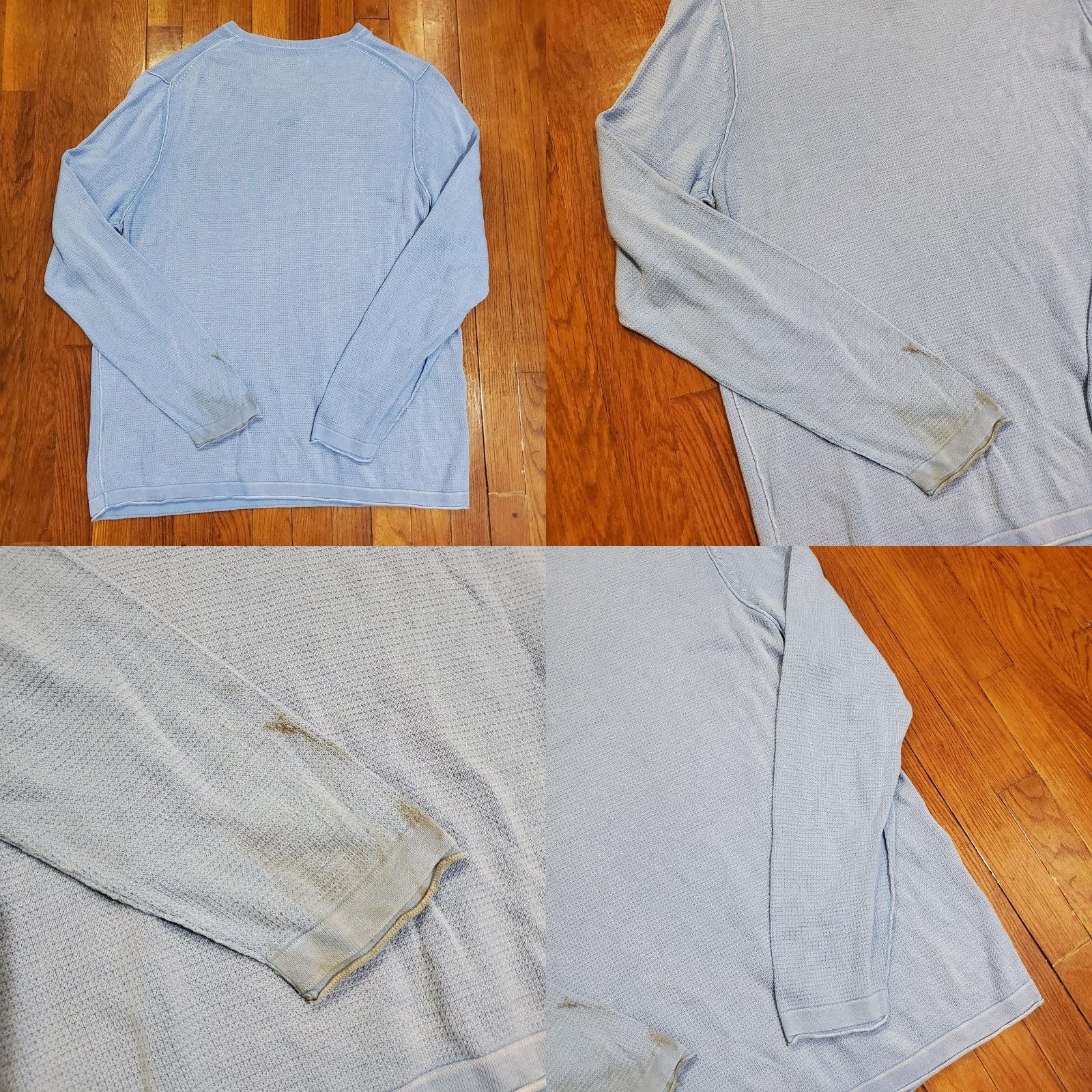 Tommy Bahama Tommy Bahama Sweater Mens XL Blue Pima Cotton Tencel Waffle Knit Pullover Top Size US XL / EU 56 / 4 - 9 Thumbnail