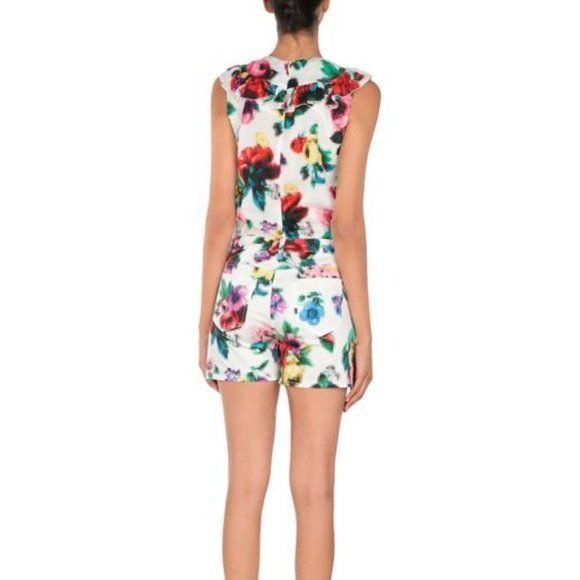 Love Moschino LOVE MOSHINO Pixelated Romper Floral Ruffle Playsuit Size 28" / US 6 / IT 42 - 13 Thumbnail