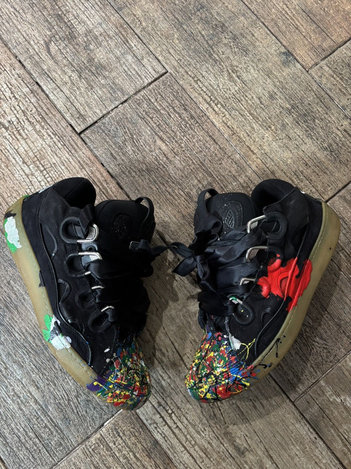 Gallery Dept. × Lanvin Black Paint Splatter Curb Sneakers Size US 10 / EU 43 - 2 Thumbnail