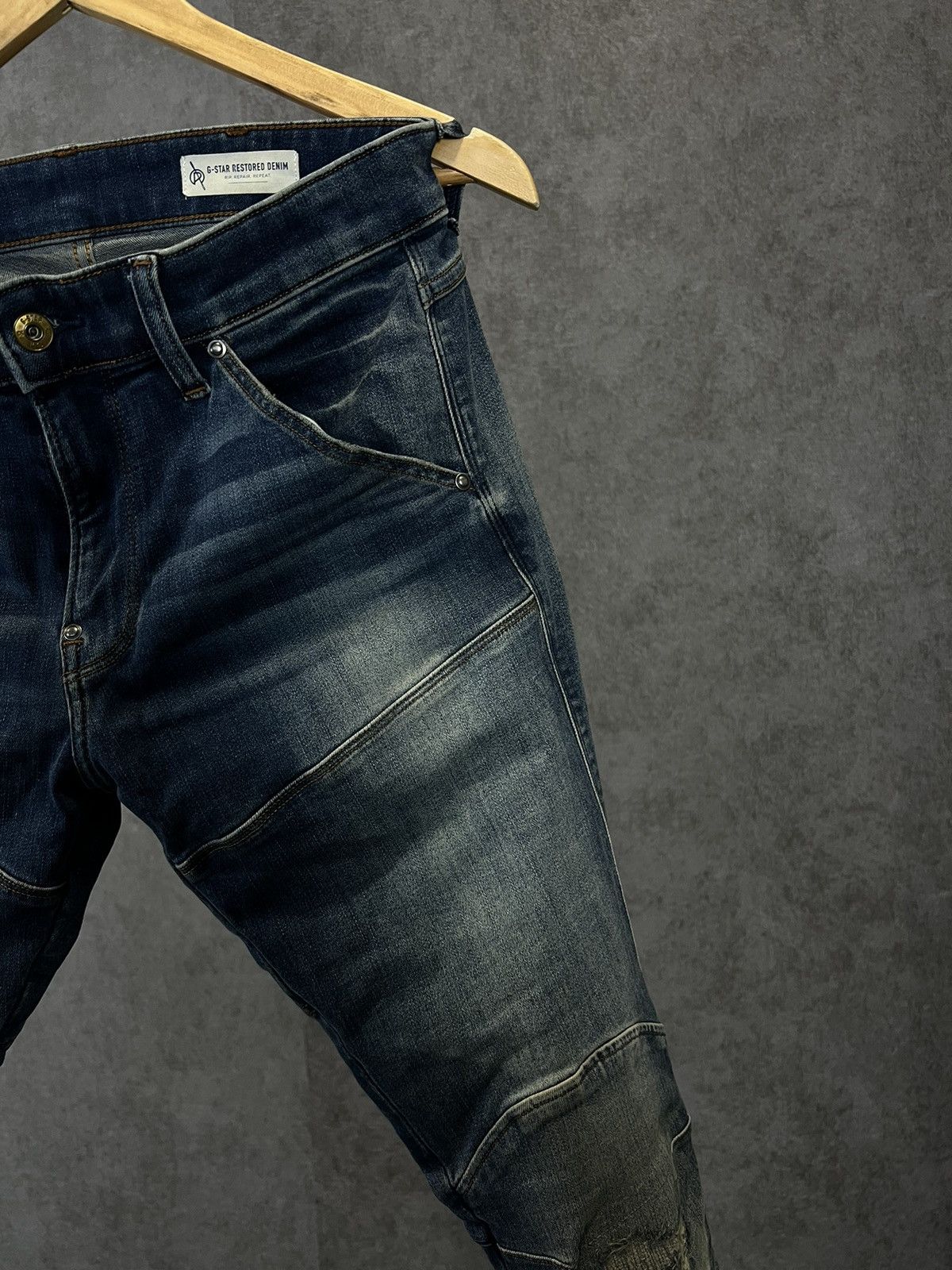 G-Star G Star Raw biker distressed denim jeans Size US 30 / EU 46 - 2 Thumbnail