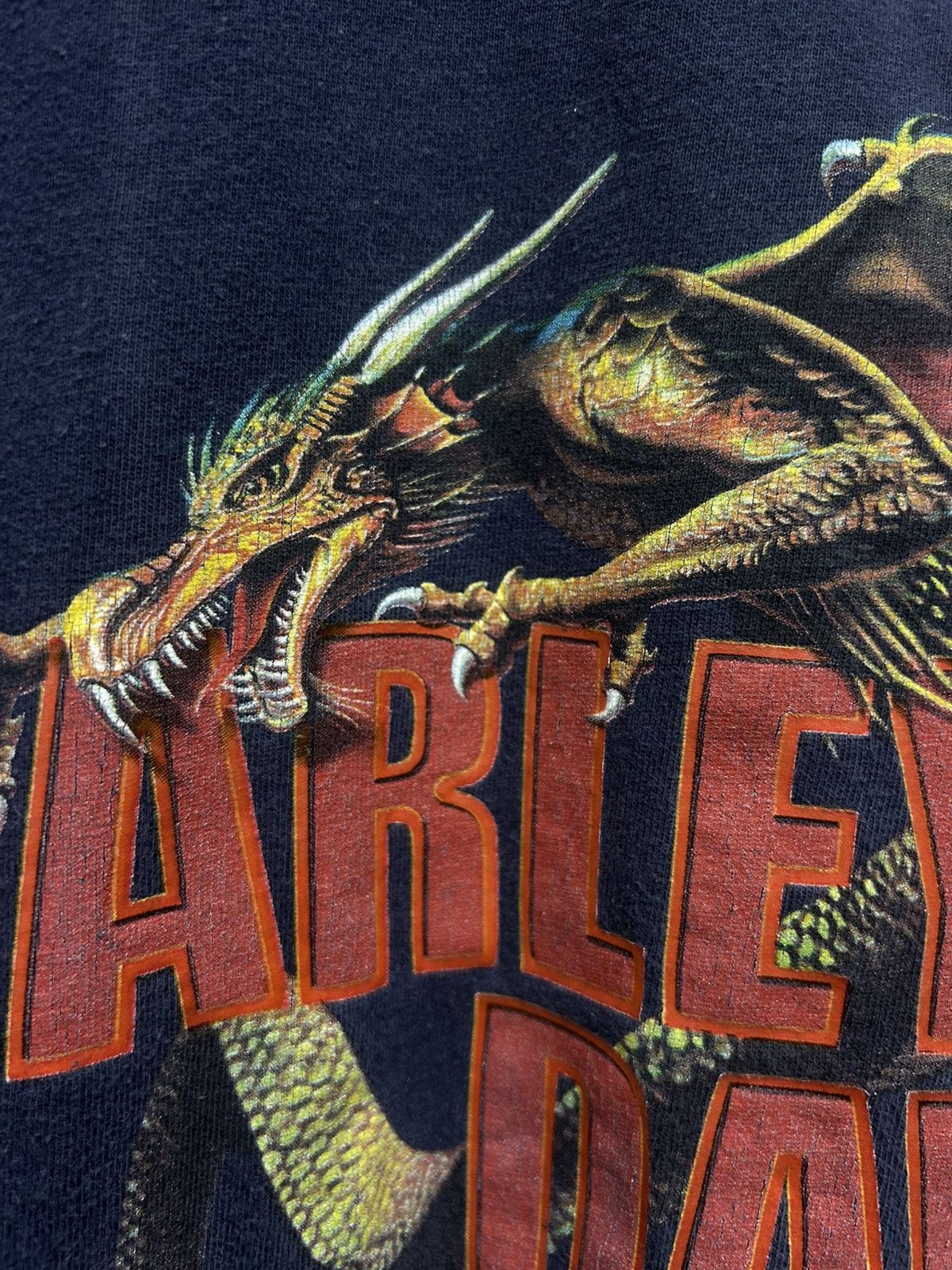 Harley Davidson ‘01 Harley Davidson Dragon Graphic Logo Navy Blue Tshirt Size US L / EU 52-54 / 3 - 3 Thumbnail