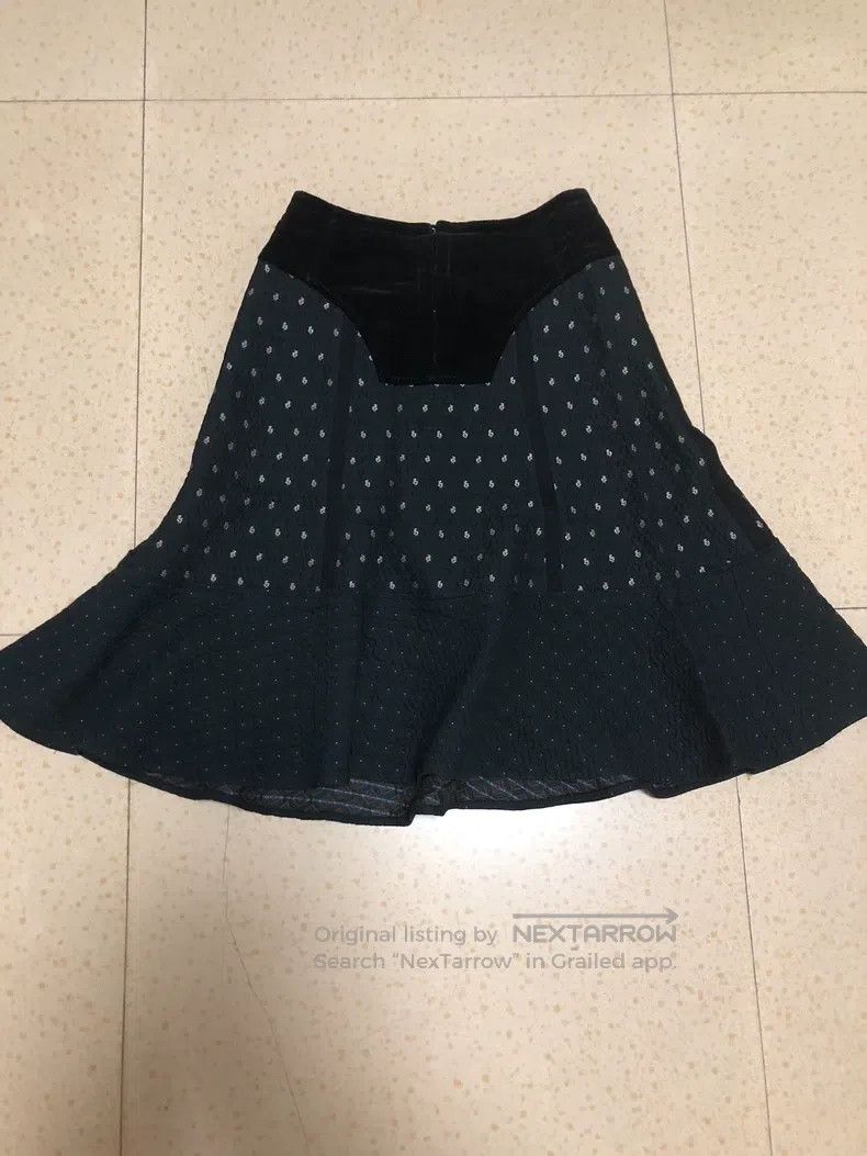 Comme des Garcons Comme Des Garcons size M Black Velvet Patchwork Flower Hon Size 23" - 4 Thumbnail