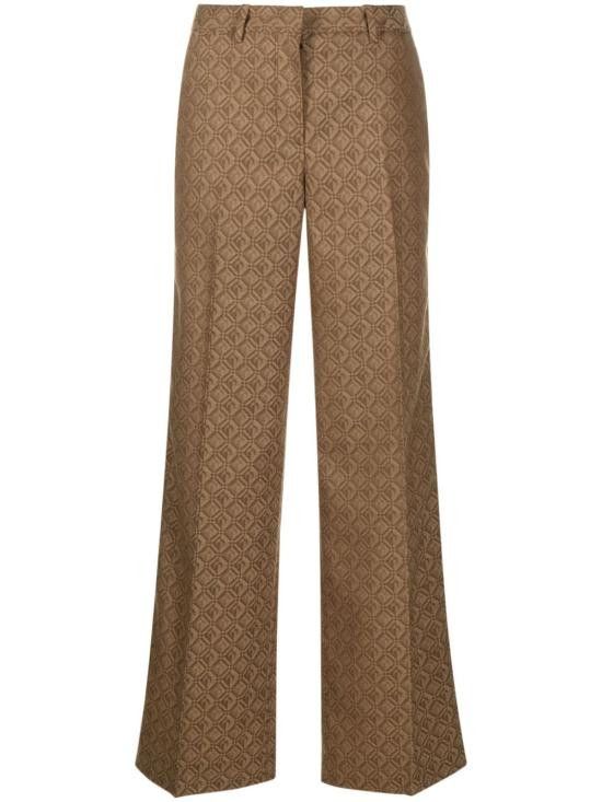 Marine Serre MARINE SERRE Women Straight Pants WPA016 CWOV0021BG60 Beige Size 27" / US 4 / IT 40 - 1 Thumbnail