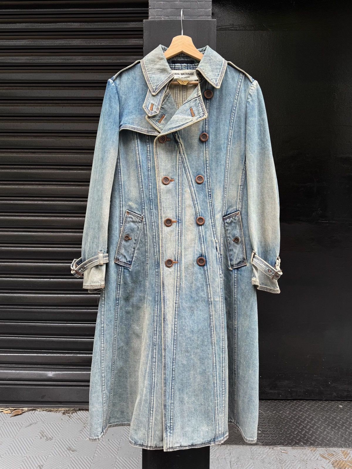 Junya Watanabe Junya Watanabe SS02 Stonewash Military Denim Coat Size US S / EU 44-46 / 1 - 1 Thumbnail