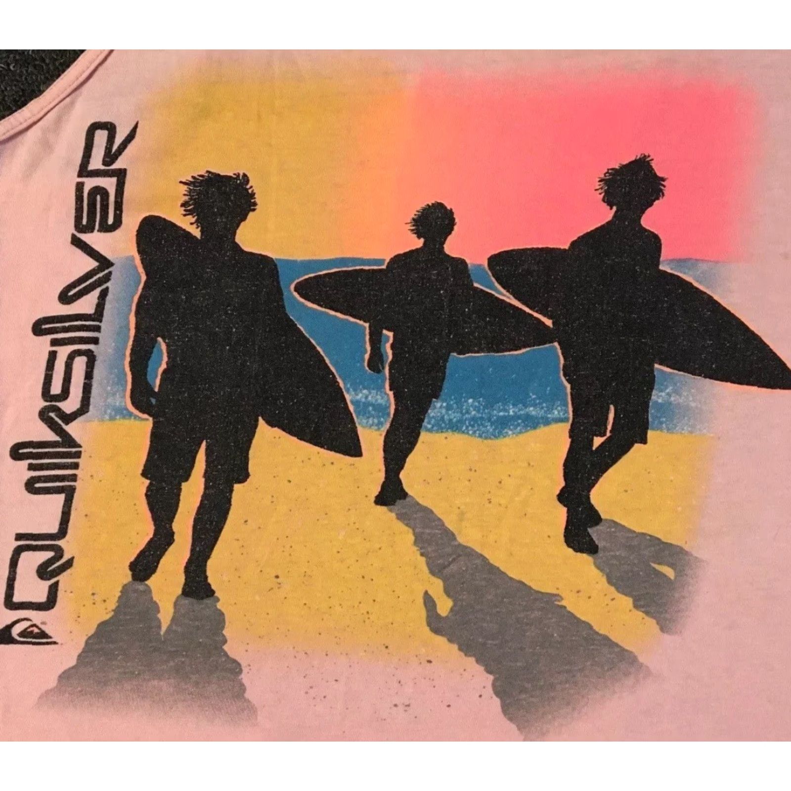 Quiksilver VINTAGE Quiksilver Tank Top Tee T-Shirt 80s 90s Beach Surf Grunge Pink S Men Graphic Tee Size US S / EU 44-46 / 1 - 3 Thumbnail