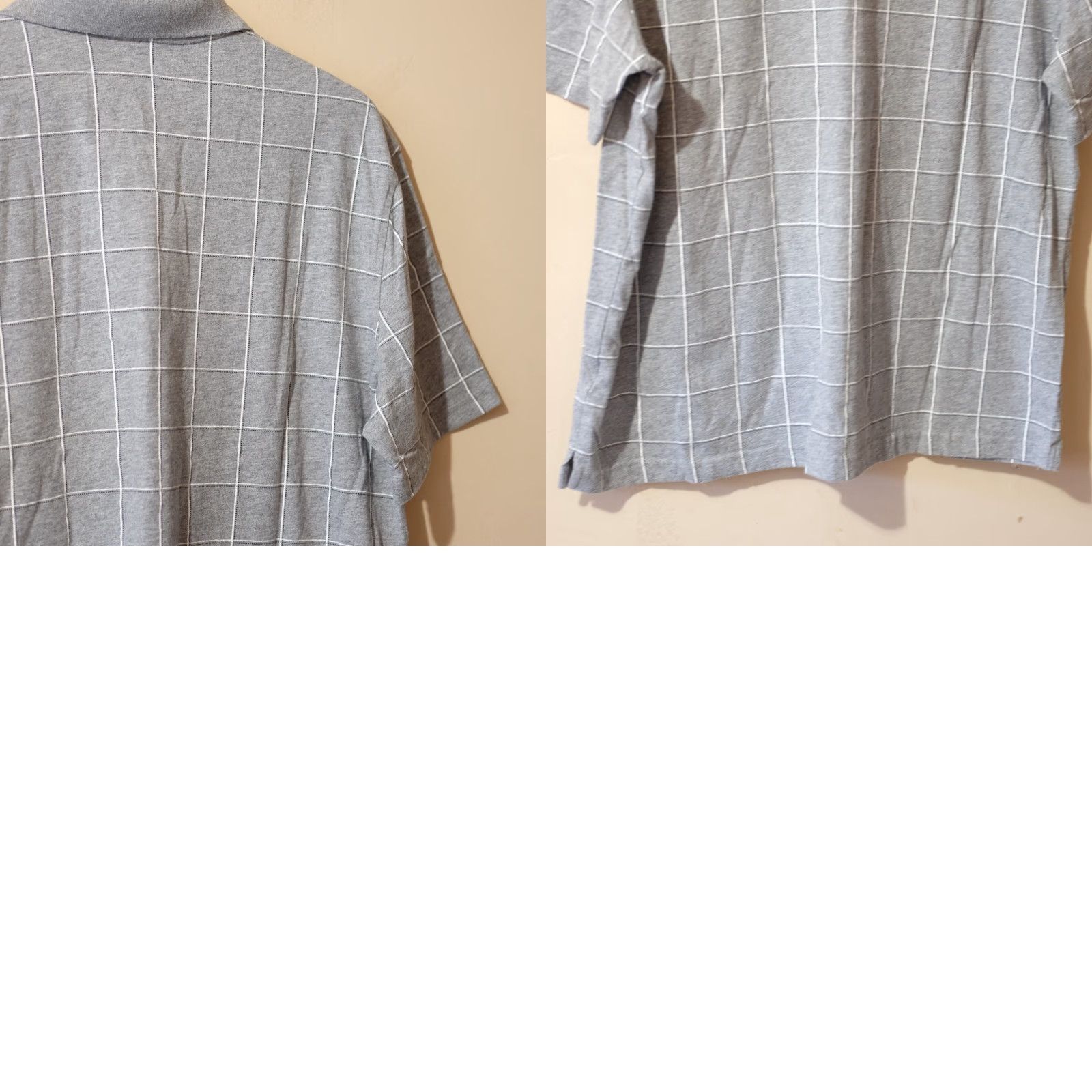 George George Polo Mens XL Gray Plaid Short Sleeve Performance Golf Size US XL / EU 56 / 4 - 8 Thumbnail