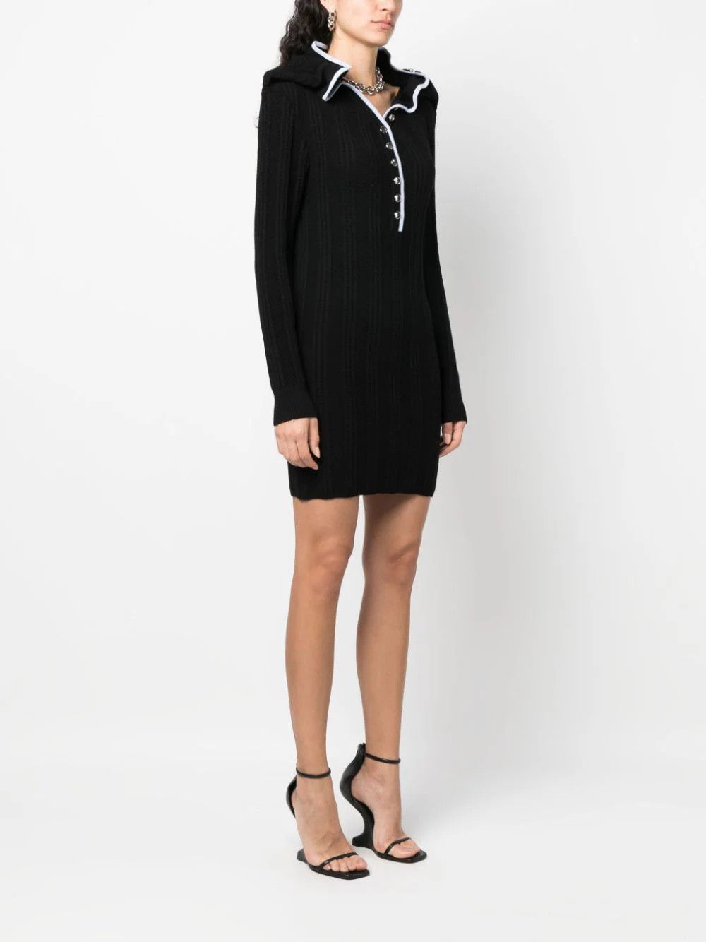 Y/Project o1s22i1n0924 Merino Necklace Wool Dress in Black Size S / US 4 / IT 40 - 3 Thumbnail