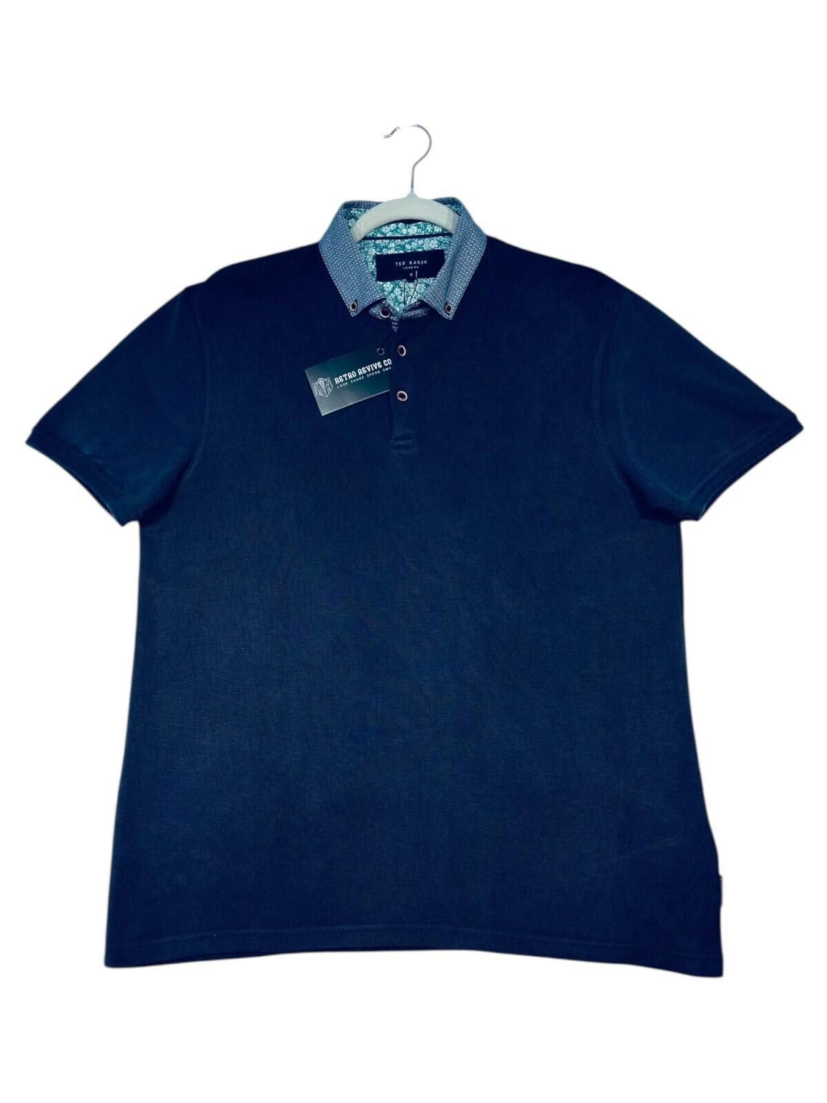 Ted Baker Ted Baker 4 Polo Shirt Men's UK Size L Blue Short Sleeve Size US L / EU 52-54 / 3 - 2 Thumbnail