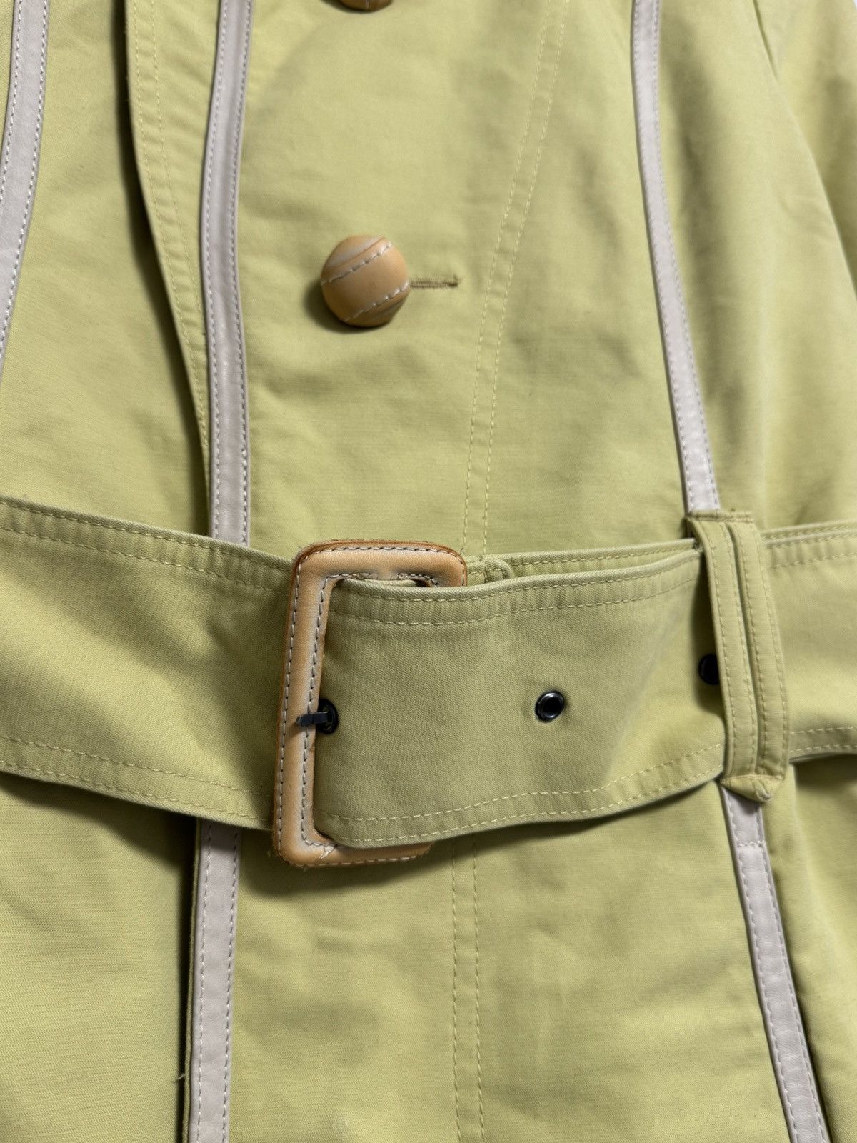Diesel Diesel Vintage 90s Cotton Trench Coat Y2K Lemon Sz S Size S / US 4 / IT 40 - 9 Thumbnail