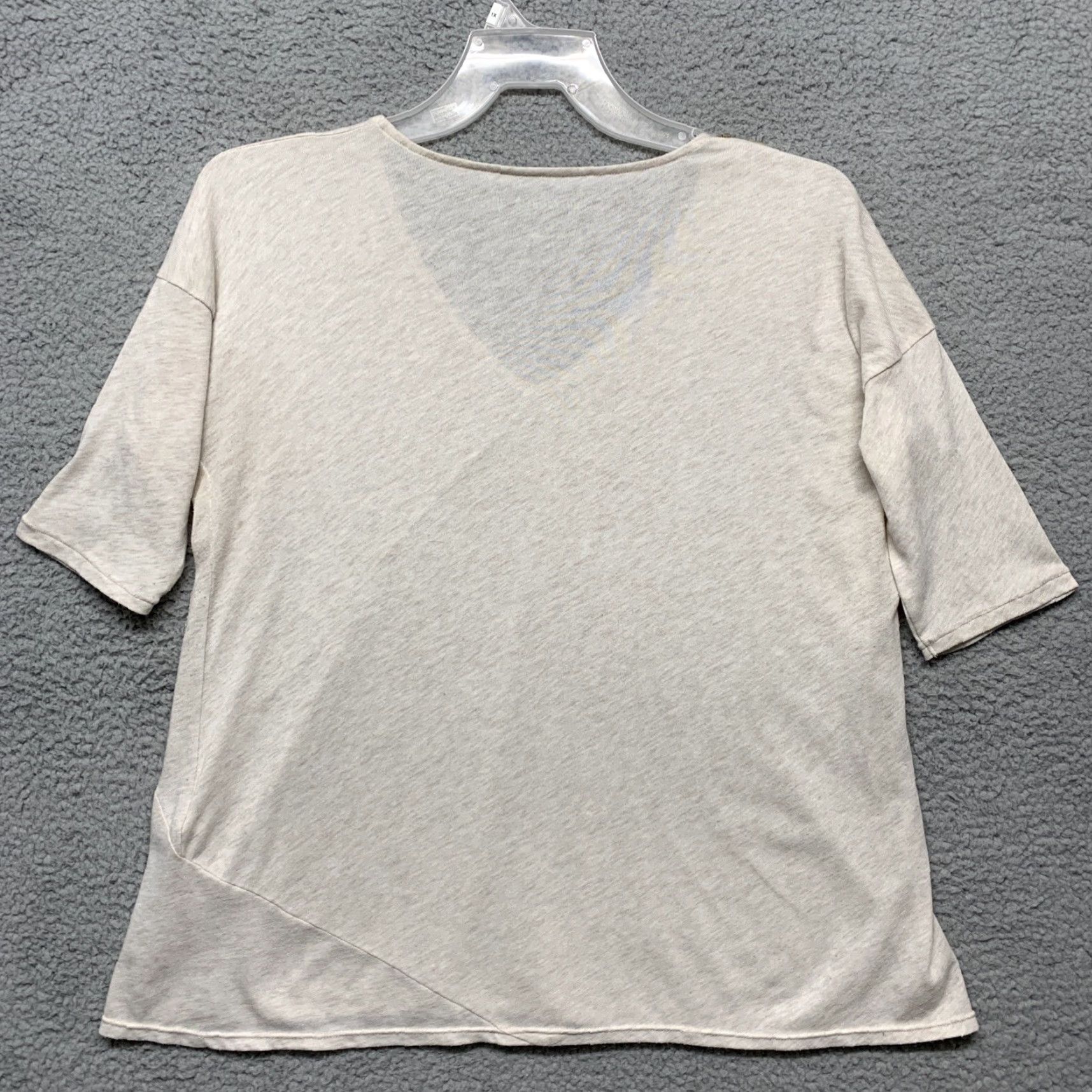 Calvin Klein Calvin Klein Pullover Top Women's S/P Heather Cream Sequins V-Neck Relaxed Fit Shirt Size S / US 4 / IT 40 - 4 Thumbnail