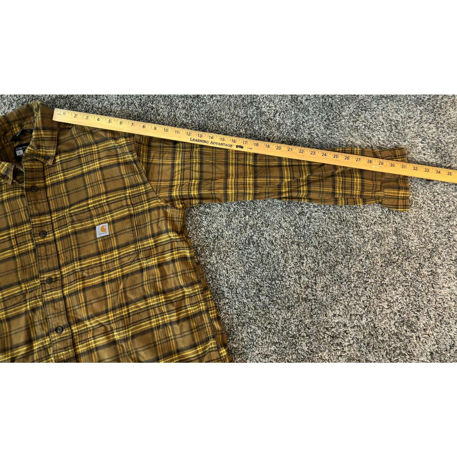 Carhartt Carhartt Rugged Flex Midweight Flannel Plaid Shirt Yellow L Size US L / EU 52-54 / 3 - 10 Thumbnail