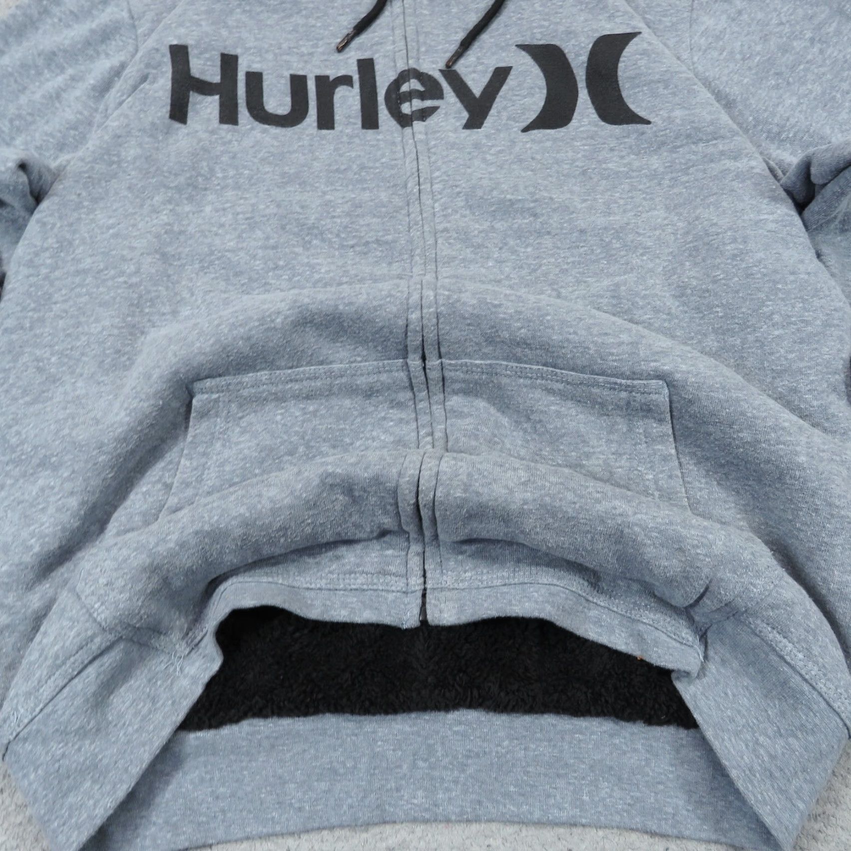 Hurley Hurley Hoodie Mens Small Y2K Sherpa Fleece Lined Full Zip Skater Grunge Jacket Size US S / EU 44-46 / 1 - 2 Thumbnail