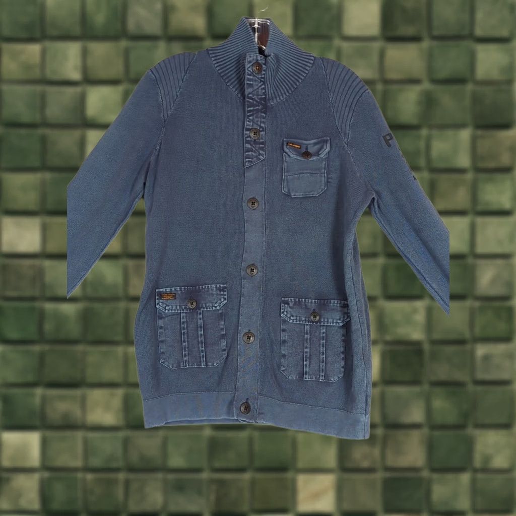Vintage PME Legend Mens Sweater Jacket Blue full zip Medium PKC56322 streetwear Size US M / EU 48-50 / 2 - 1 Thumbnail