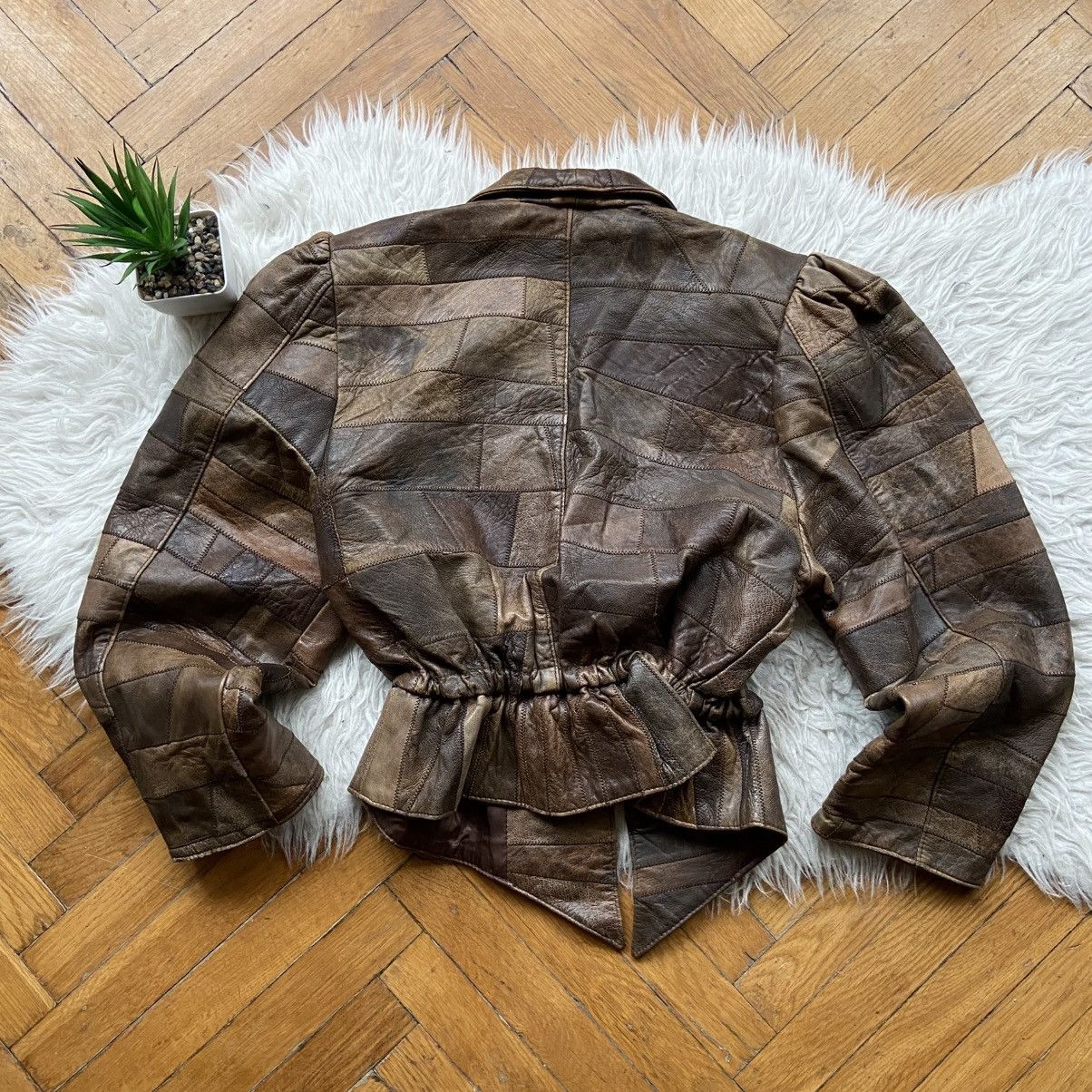 Japanese Brand 📌 Vintage York Patchwork Leather Y2K Brown Distressed Jacket Size L / US 10 / IT 46 - 12 Thumbnail