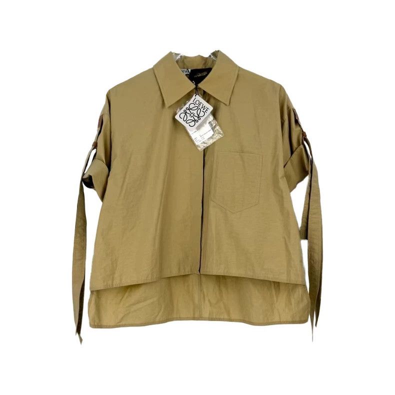Loewe loewe Khaki leather logo shirt 2506-Nextarrow Size US S / EU 44-46 / 1 - 1 Thumbnail