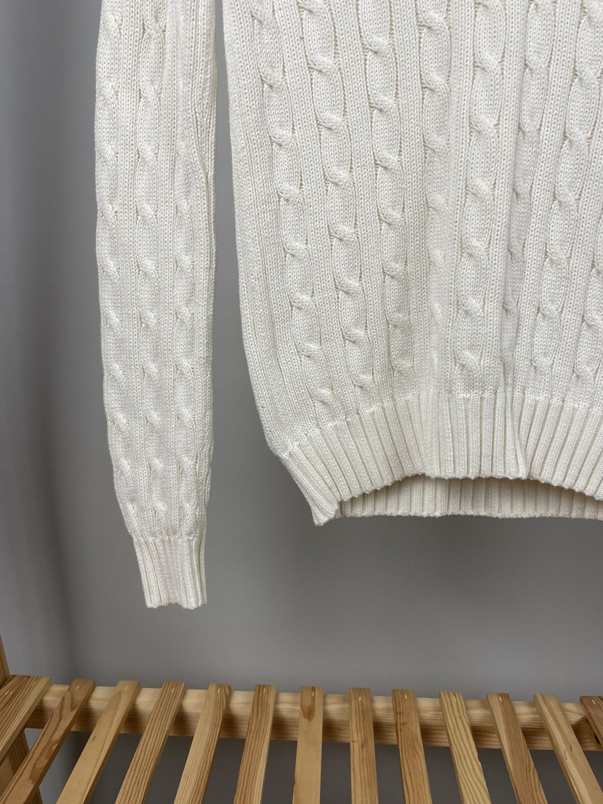 Polo Ralph Lauren × Ralph Lauren × Vintage Polo Ralph Lauren cable knit cotton v neck sweater women’s Size S / US 4 / IT 40 - 3 Thumbnail