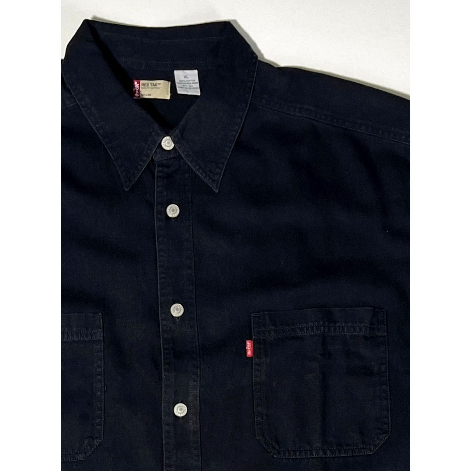 Levi's VINTAGE Levi's Red Tab Button-Up Black Denim Shirt XL Mens Size US XL / EU 56 / 4 - 5 Thumbnail
