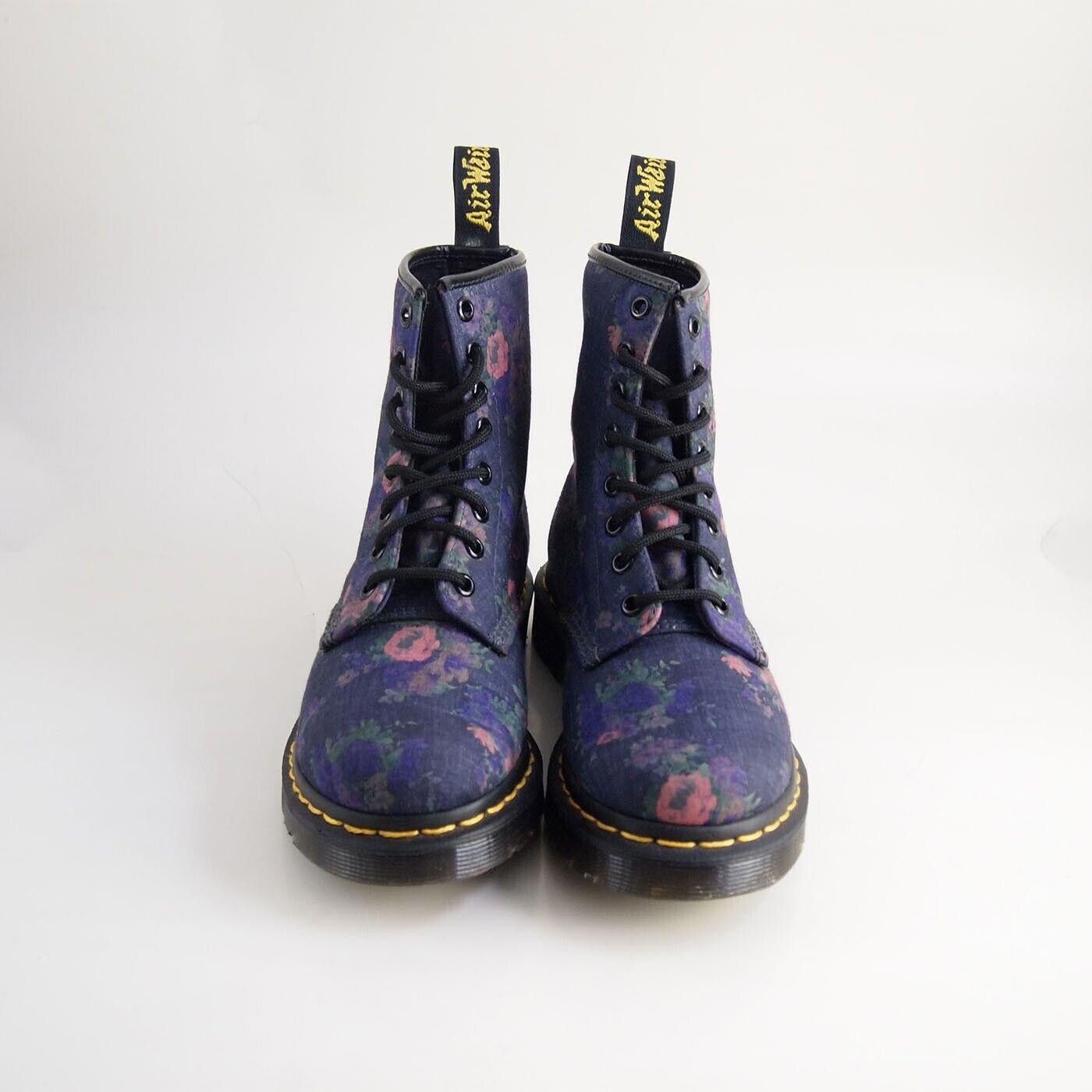 Dr. Martens Dr Martens Boots Blue Floral Textile Womens US 5 L EU 36 Size US 5 / IT 35 - 3 Thumbnail