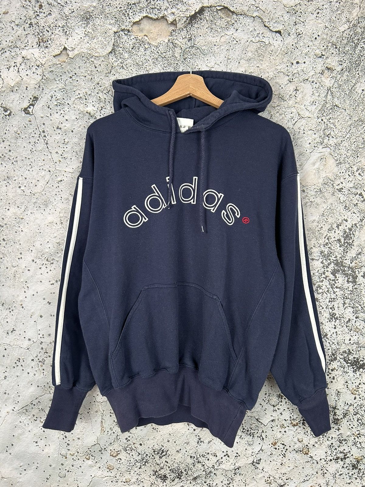 Adidas Vintage Adidas 90s Spellout Baggy Hoodie Sportswear Hype Size US S / EU 44-46 / 1 - 1 Thumbnail