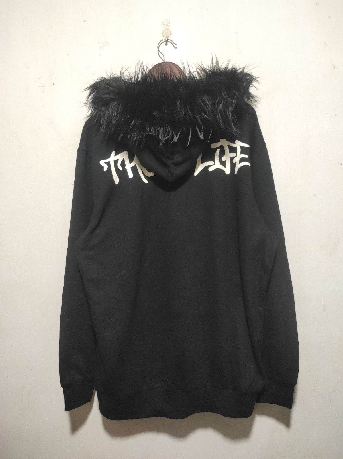 Japanese Brand Thug Life black zip fur hoodie ifsix LGB style Size US XL / EU 56 / 4 - 12 Thumbnail