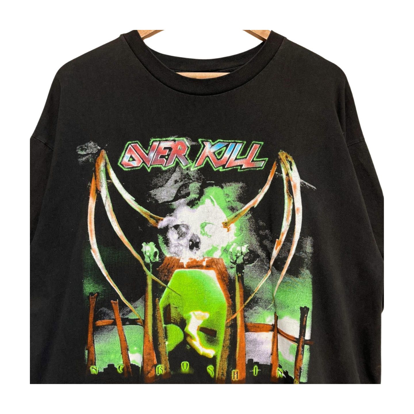 Hanes × Vintage Vintage 90s Overkill Necroshine T-shirt XL On The Road Again Size US XL / EU 56 / 4 - 2 Thumbnail