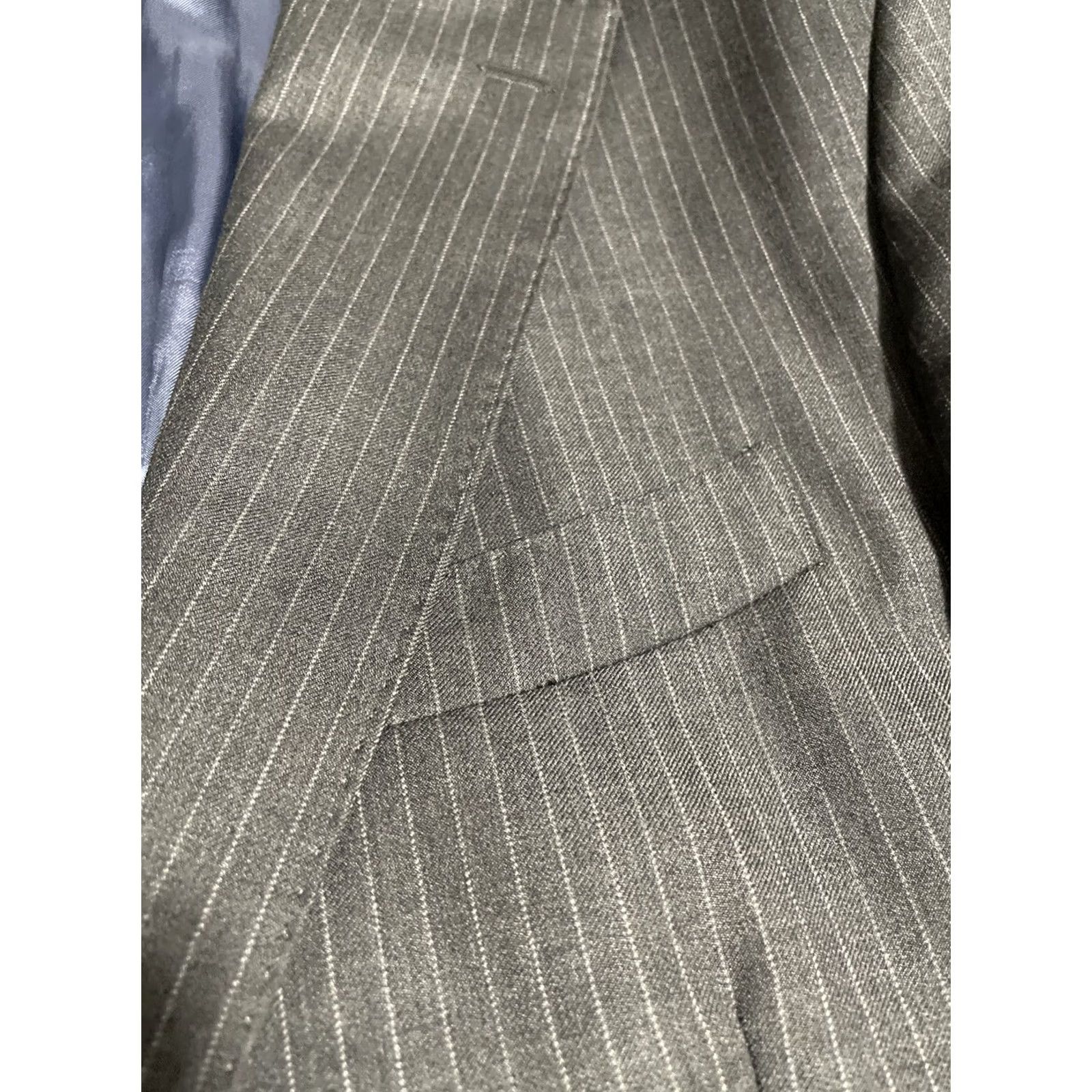 Suitsupply Suitsupply Vitale Barberis Canonico Super 110s Pinstripe Sevilha Blazer 40R Slim Blazer Men Gray Wool Notch Lapel Single-Breasted Two-Button Front Size 40R - 5 Thumbnail