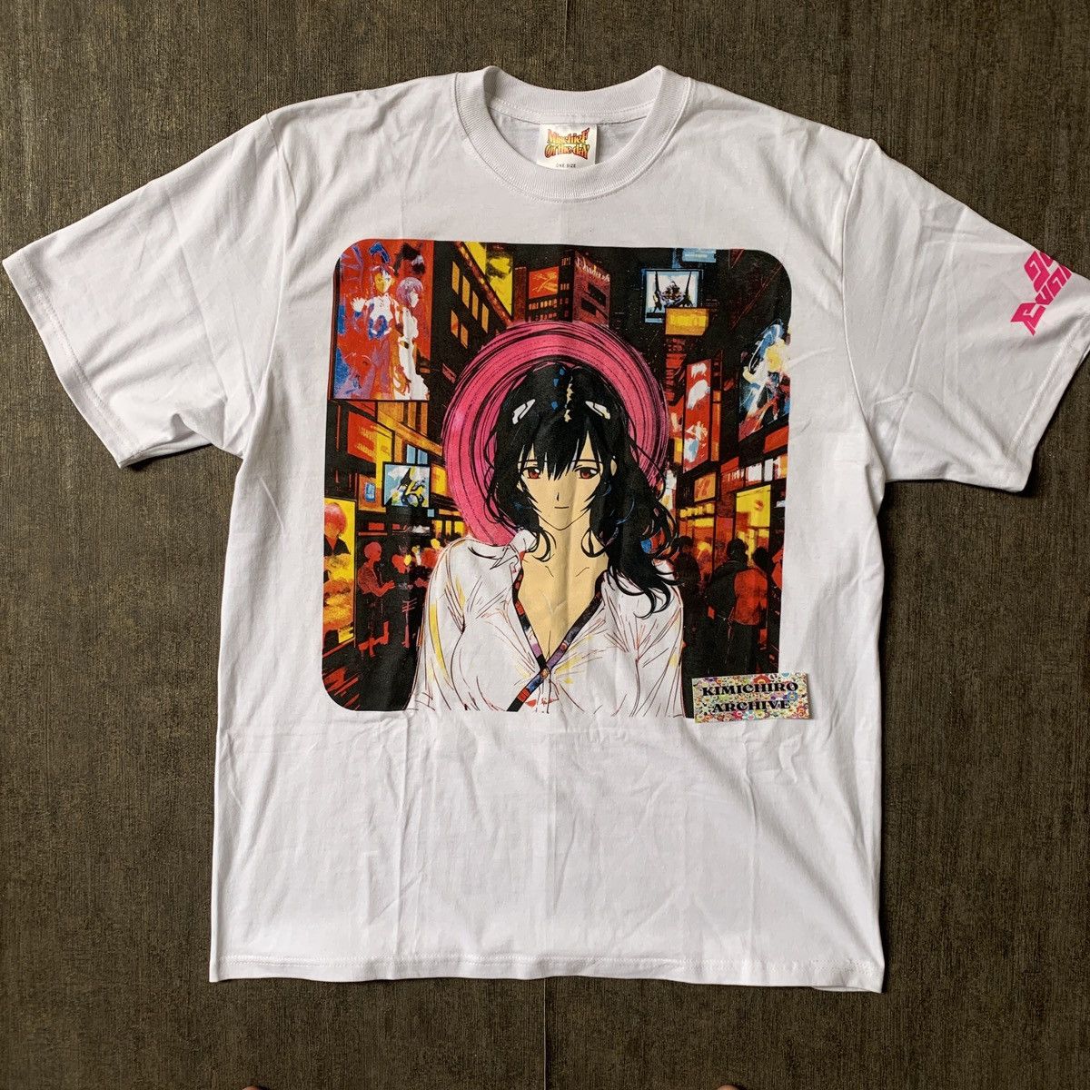 image of Anima x Band Tees Evangelion X Rei Ayanami X Bjork Inspired X X Bbotlleg in White, Men's (Size XL)