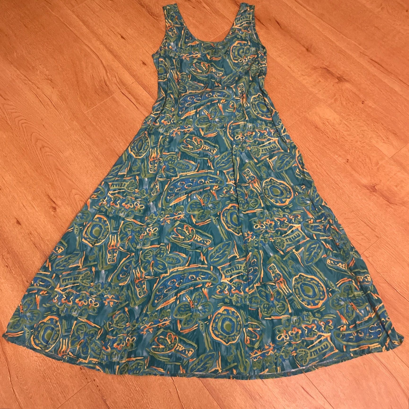 4SDESIGNS VINTAGE Big Hed Designs Hawaiian Sheath Dress Small S/M Green Blue Tropical 1990s Cruise Day Dress Womens Size S / US 4 / IT 40 - 2 Thumbnail